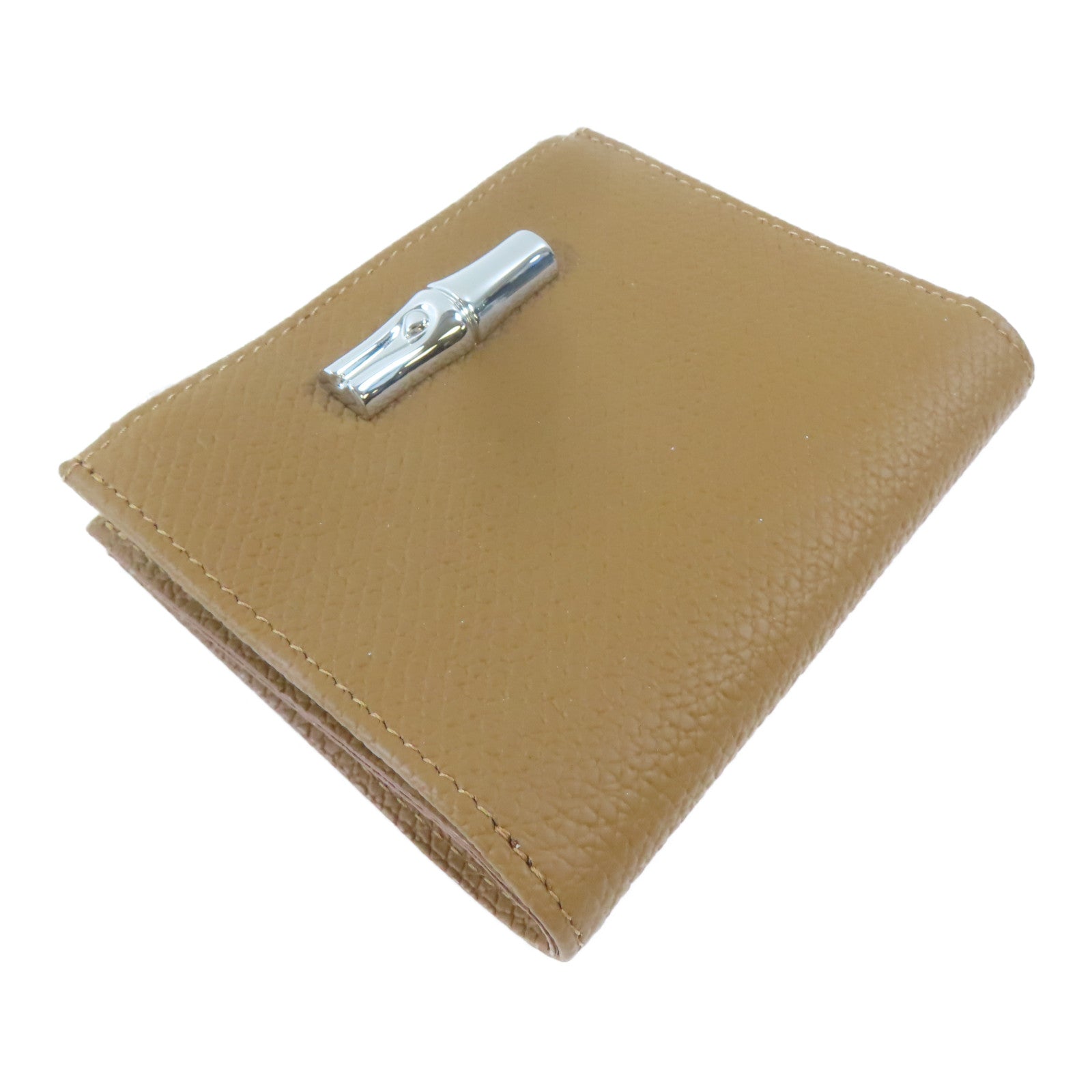 Longchamp 皮革Bifold Wallet銀扣錢包啡色