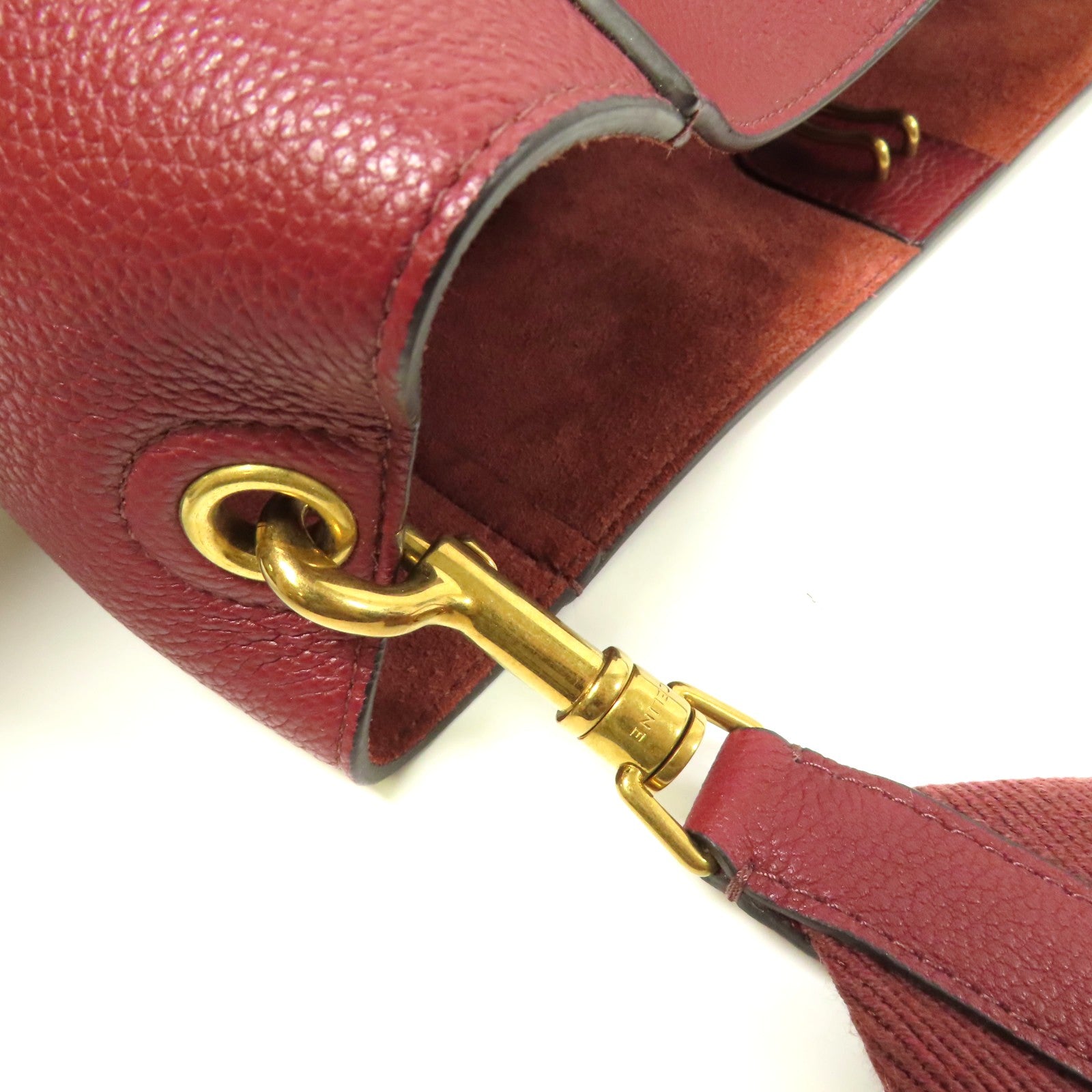 CELINE 牛皮皮革Sangle Bucket Bag金扣肩背袋