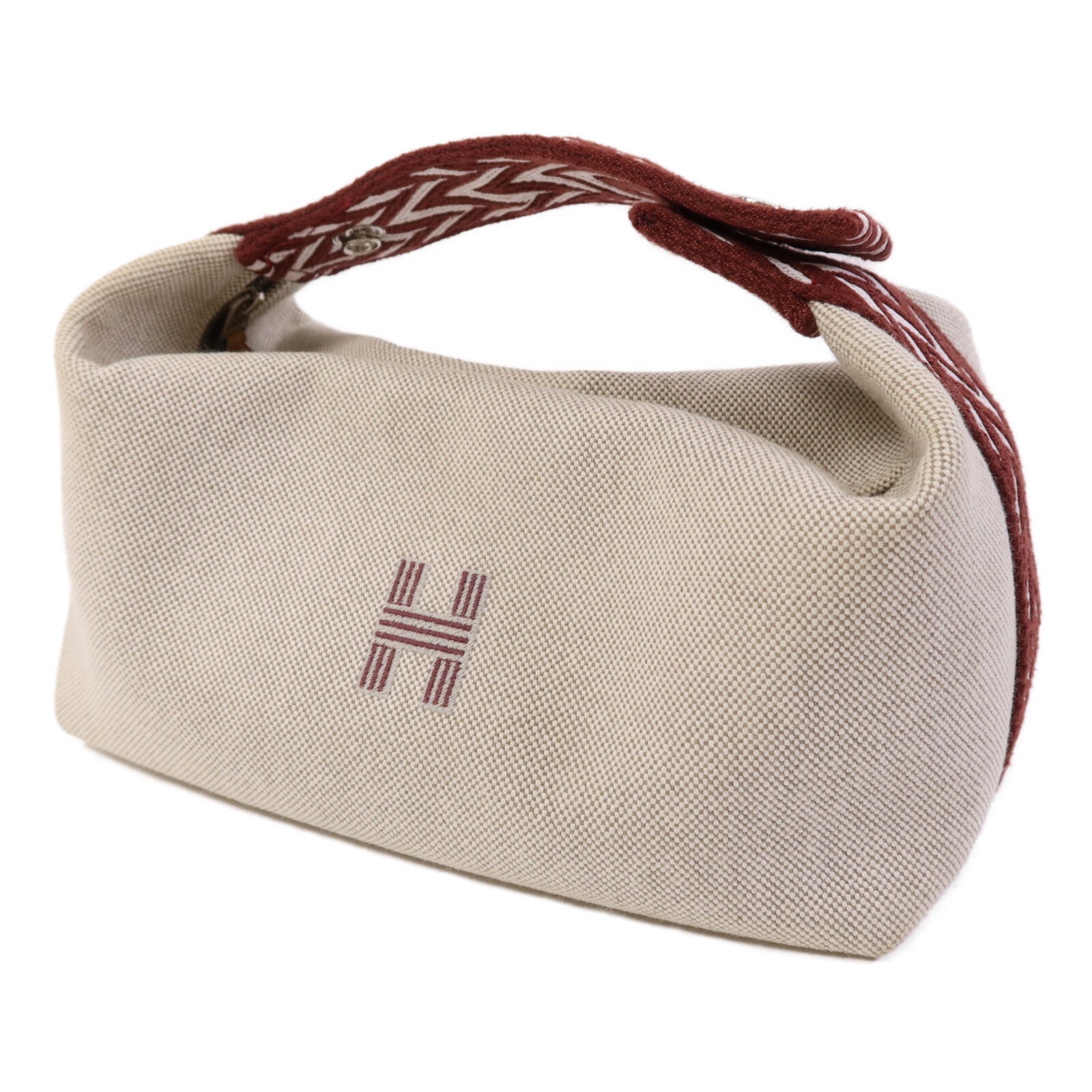 HERMES 帆布Bride A Brac銀扣手挽袋