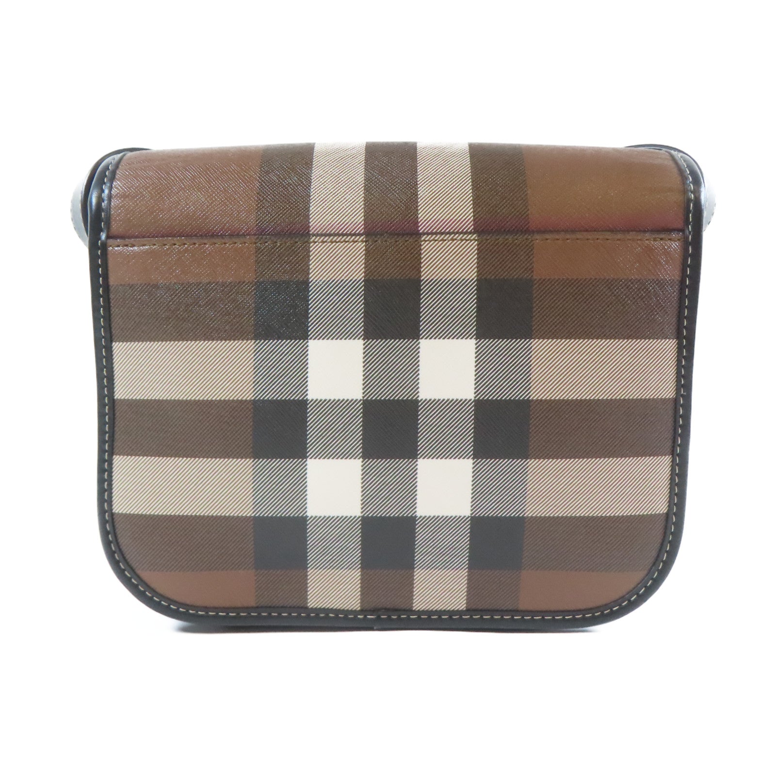 BURBERRY 塗層帆布Shoulder Bag銀扣肩背袋啡色