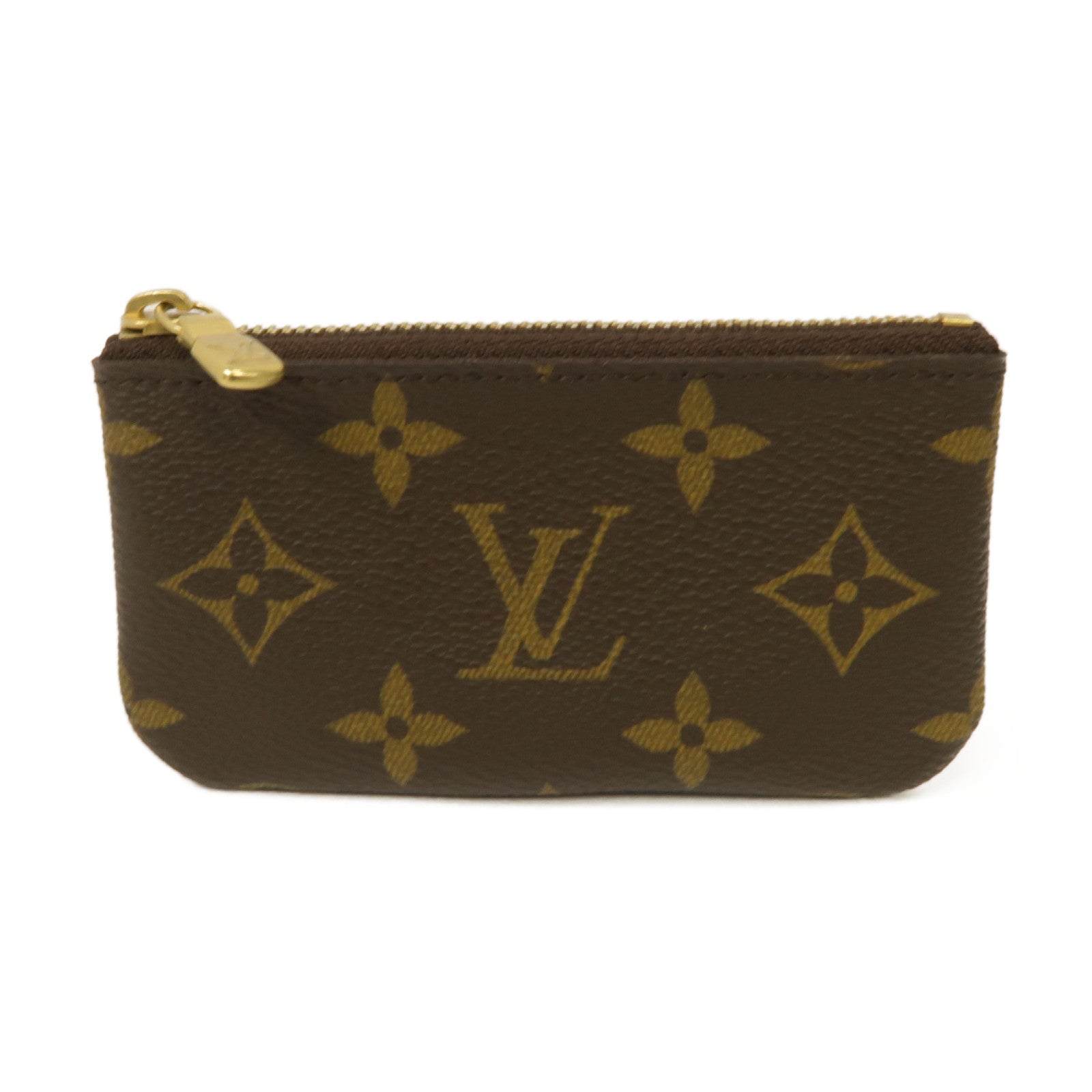 LOUIS VUITTON Monogram Key & Coin Pouch金扣鑰匙零錢包啡色