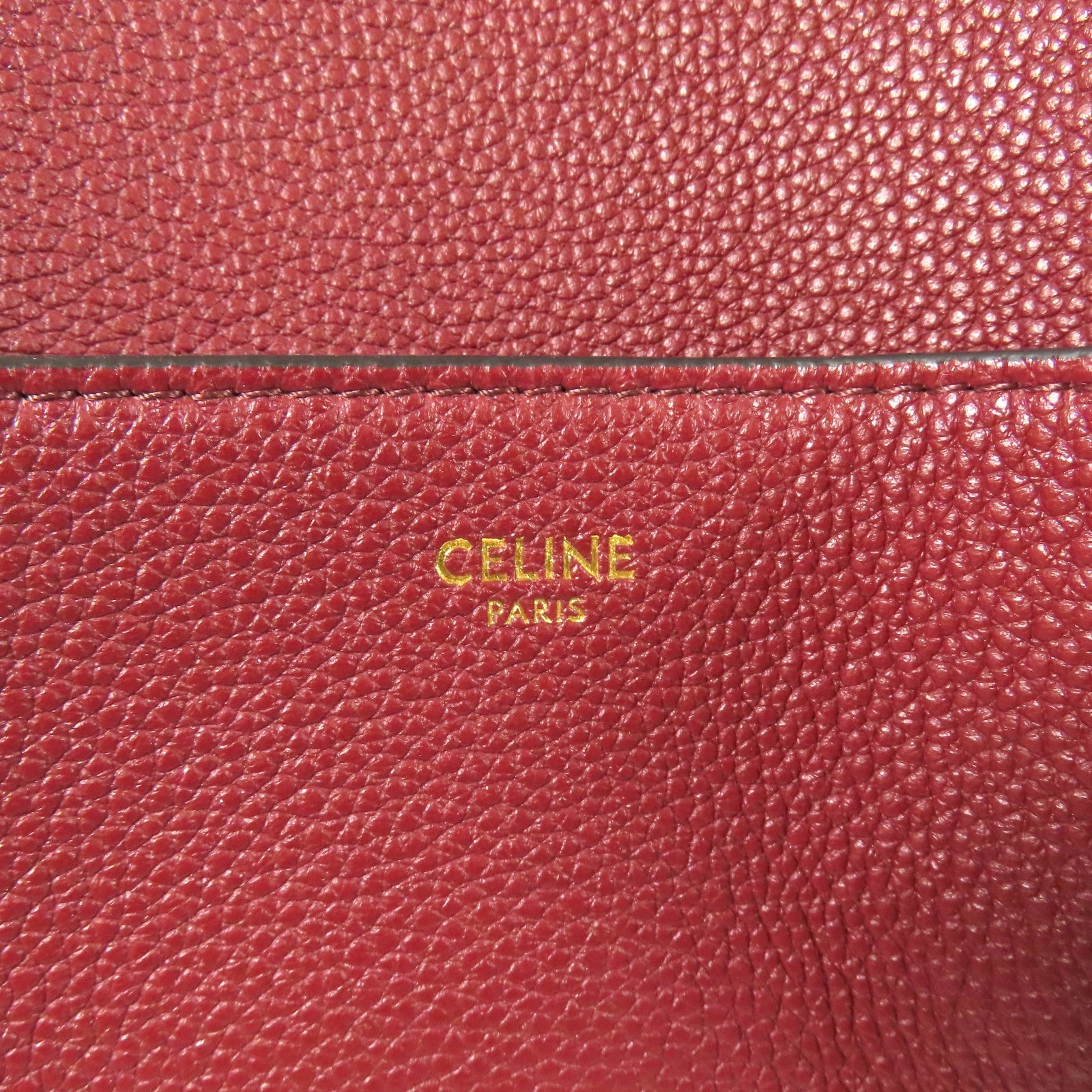 CELINE 【激減優惠】牛皮皮革Sangle Bucket Bag金扣肩背袋