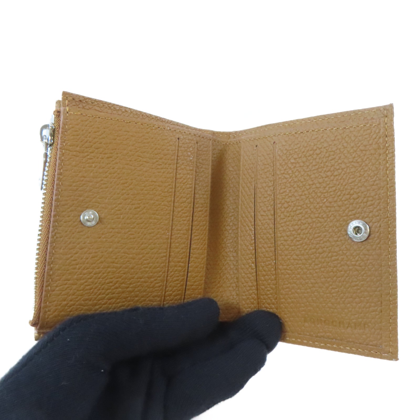 Longchamp 皮革Bifold Wallet銀扣錢包啡色