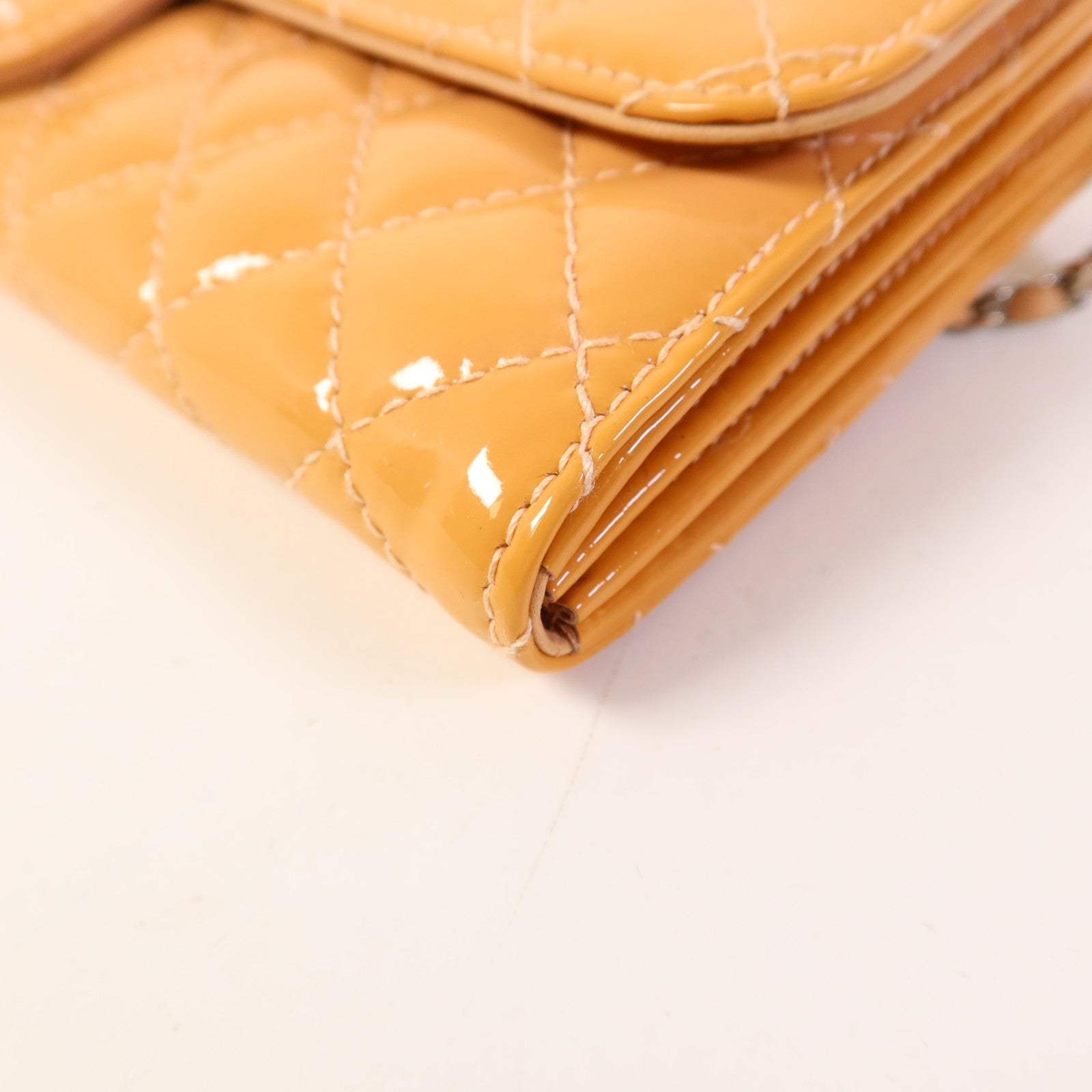 CHANEL 漆皮皮革Chain Shoulder Bag銀扣鏈帶肩背袋