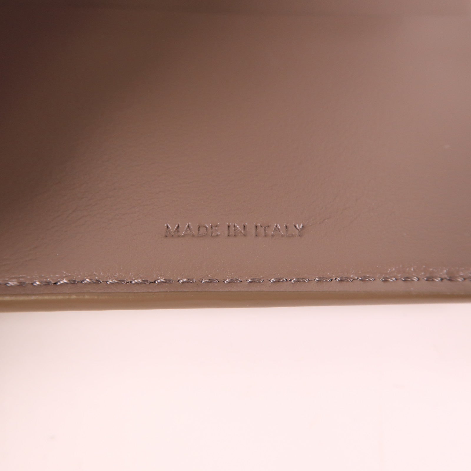 CELINE GHW Small Trifold Wallet Calfskin Leather Gray Pebble