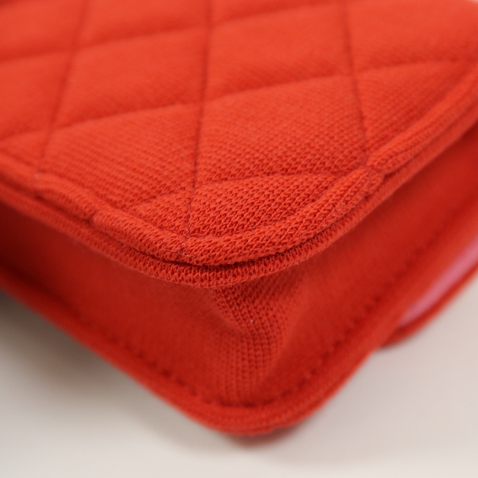 CHANEL Jersey Quilted Mini Flap Clutch With Chain鏈帶肩背袋
