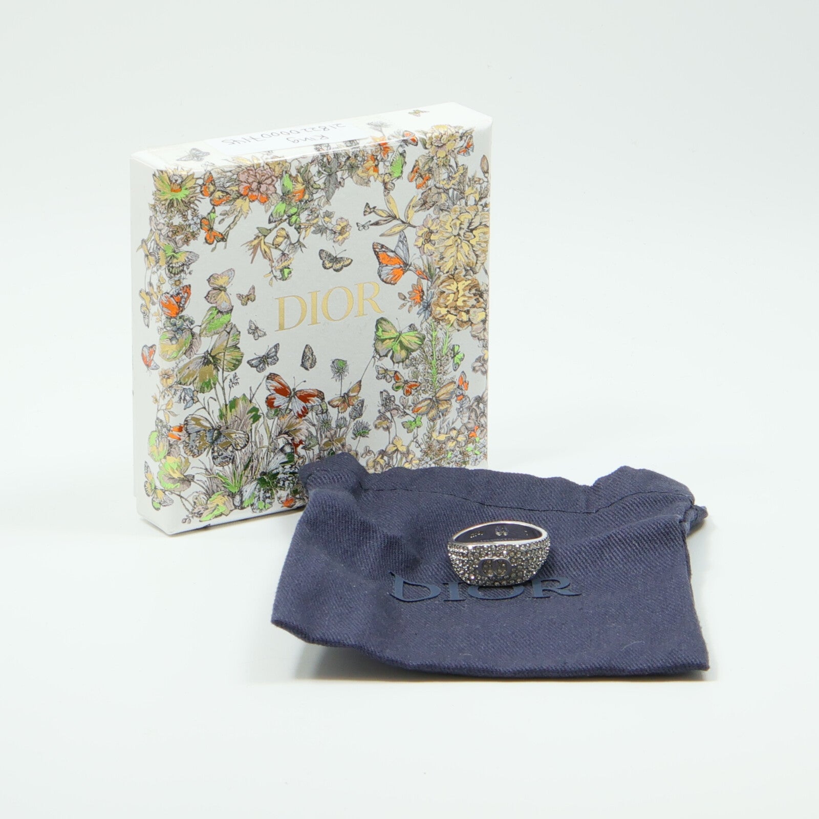Dior 925純銀/水晶CD Icon Signet Ring戒指