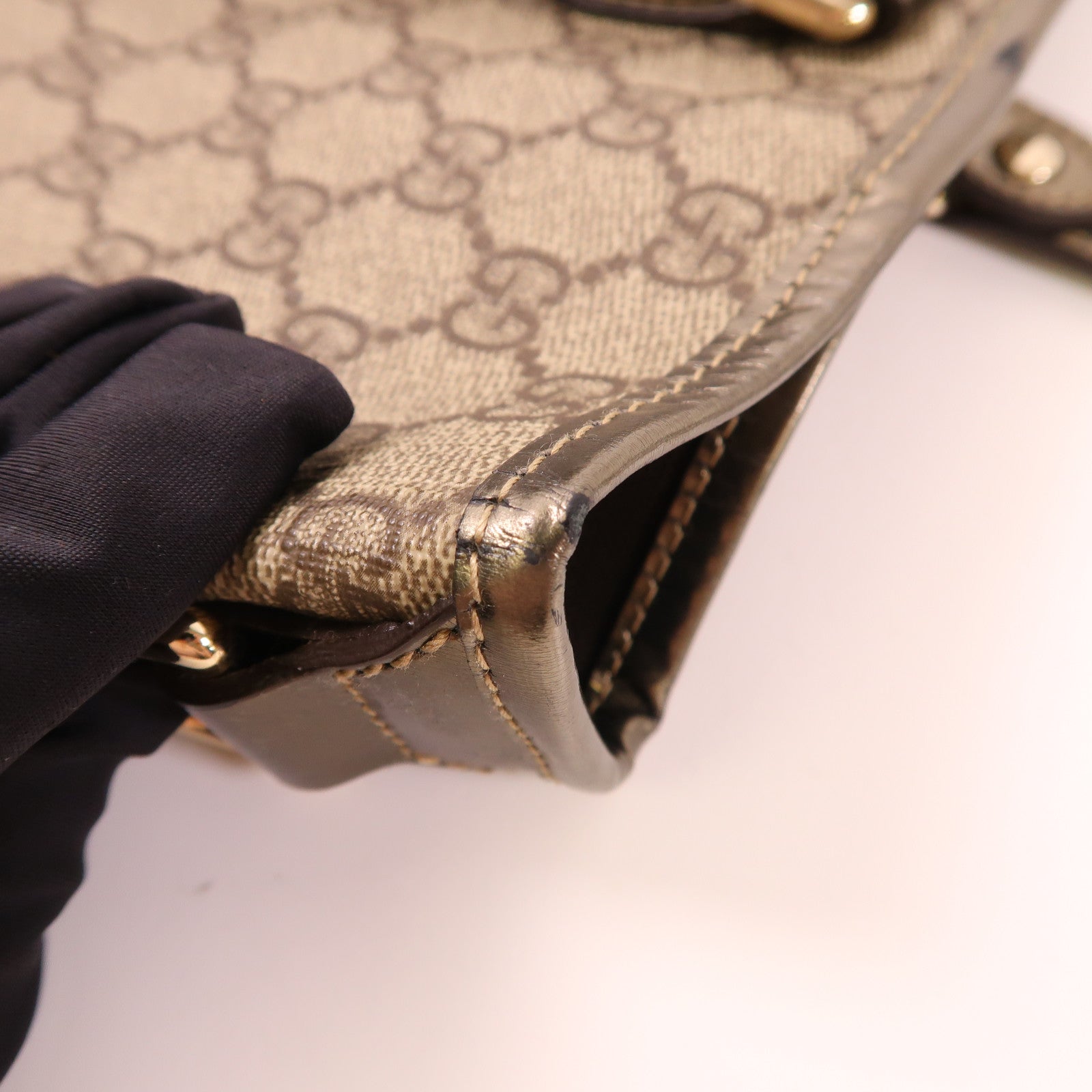 GUCCI GG SHW Tote Bag 189896 Coated Canvas Brown