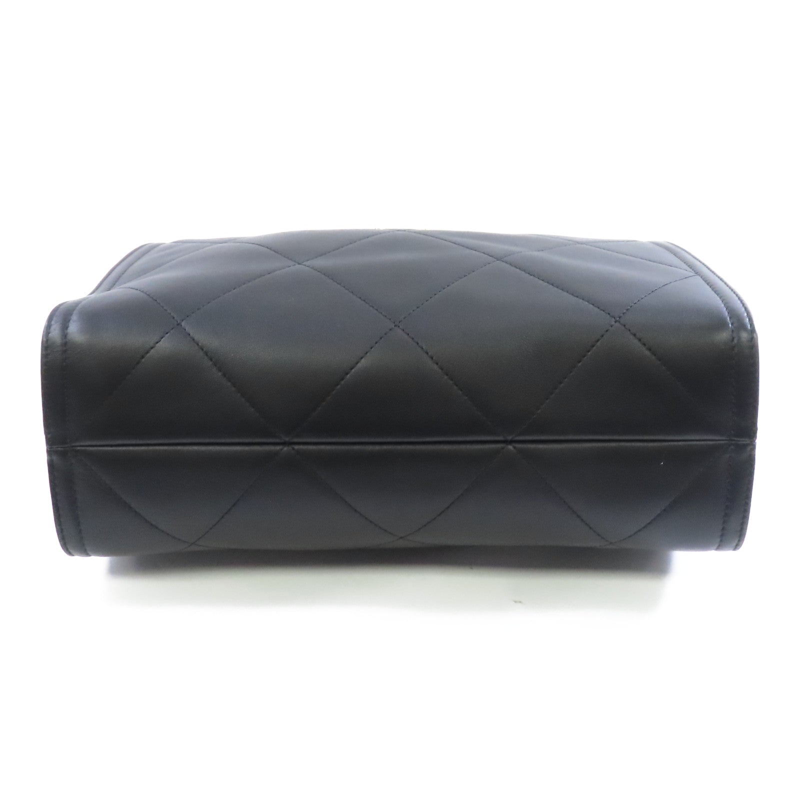 CHANEL 菱格羊皮皮革Shoulder Tote金扣肩背袋黑色