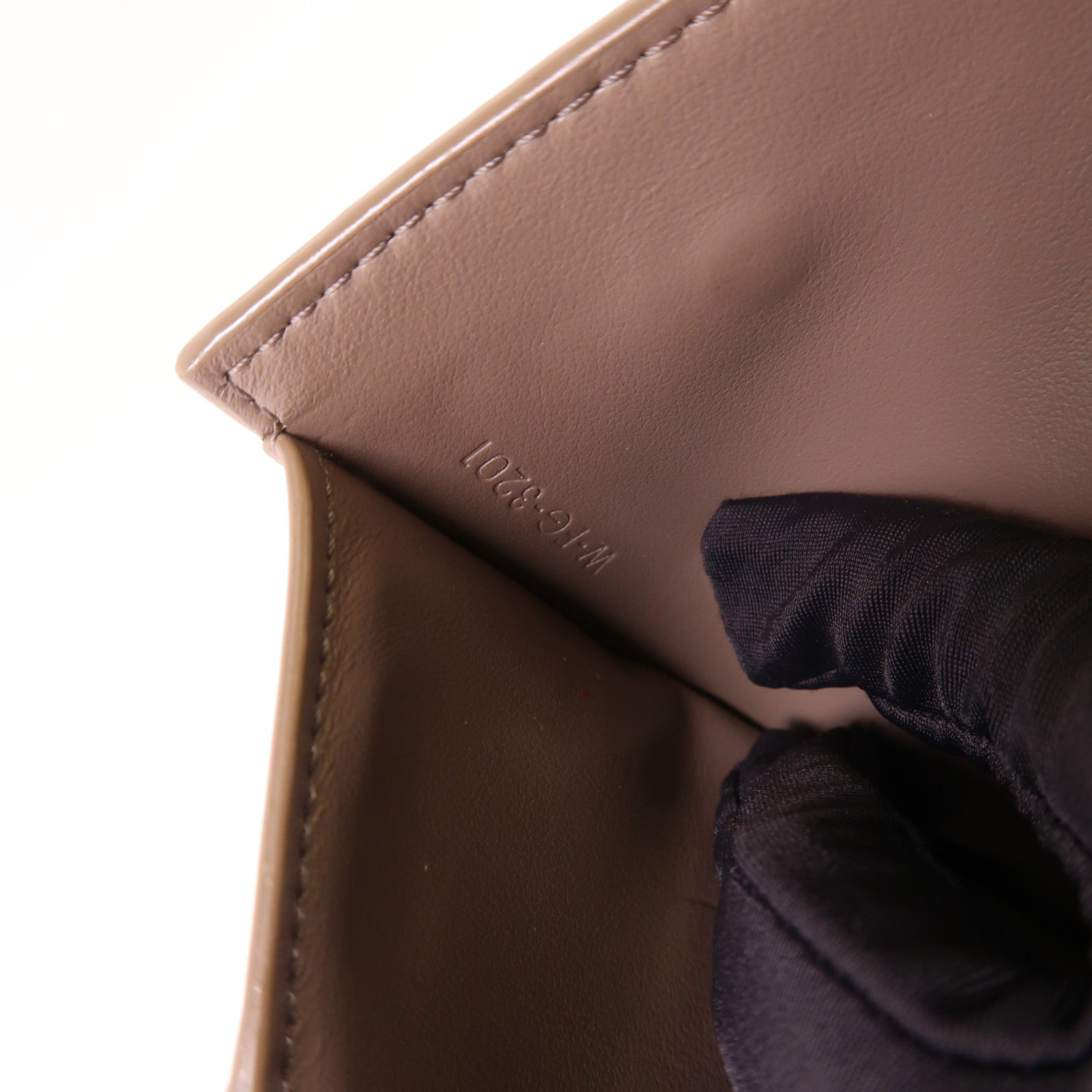 CELINE GHW Small Trifold Wallet Calfskin Leather Gray Pebble