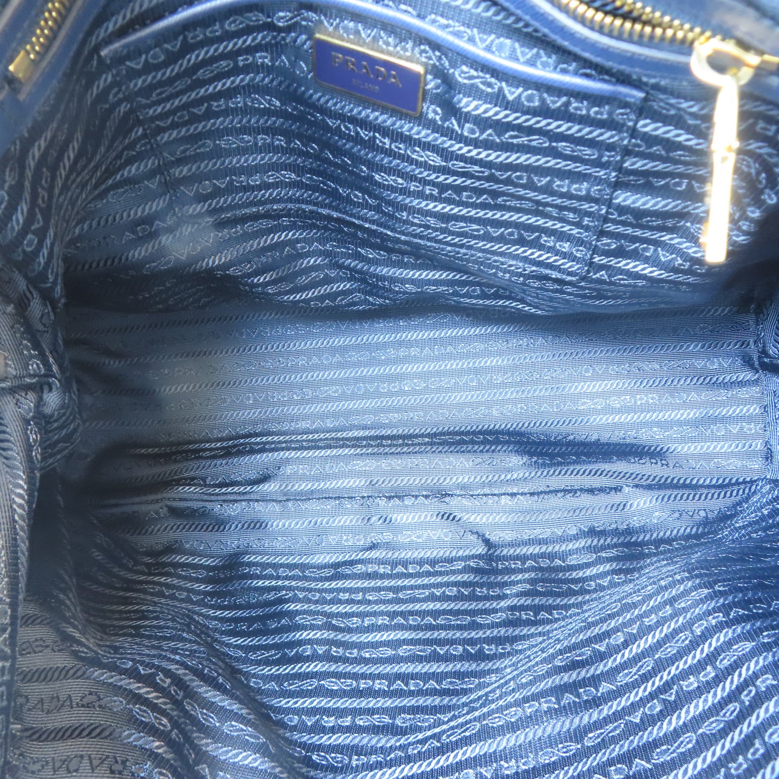PRADA 尼龍Shoulder Bag金扣手挽肩背兩用袋深藍色