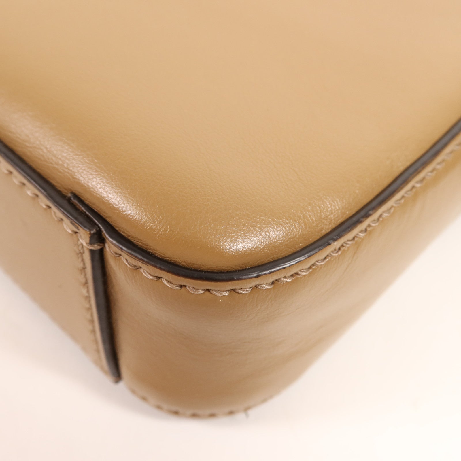 FENDI 塗層帆布/牛皮皮革Shoulder Bag銀扣肩背袋