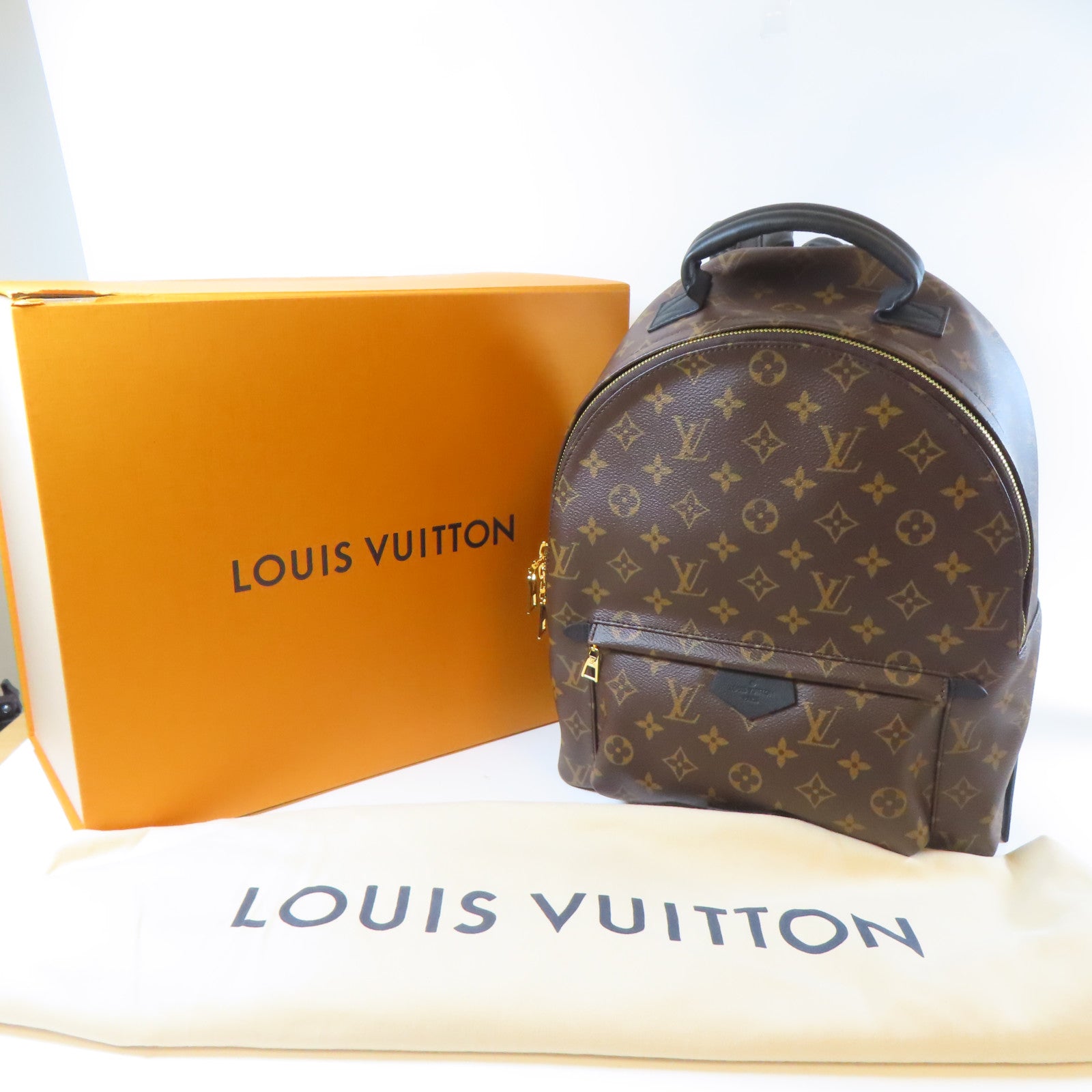 LOUIS VUITTON Monogram Palm Springs MM金扣背包啡色