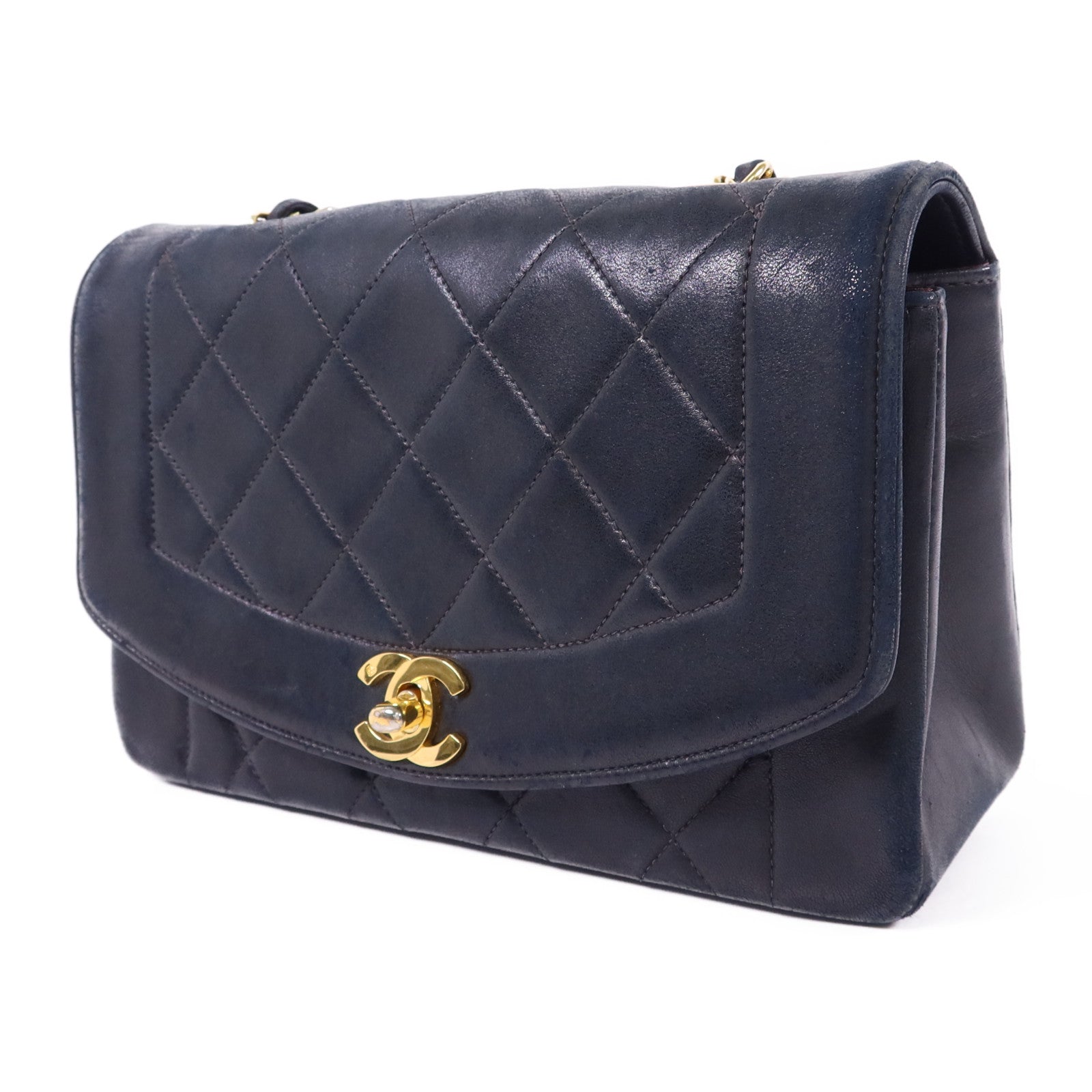 CHANEL 羊皮皮革Diana金扣鏈帶肩背袋