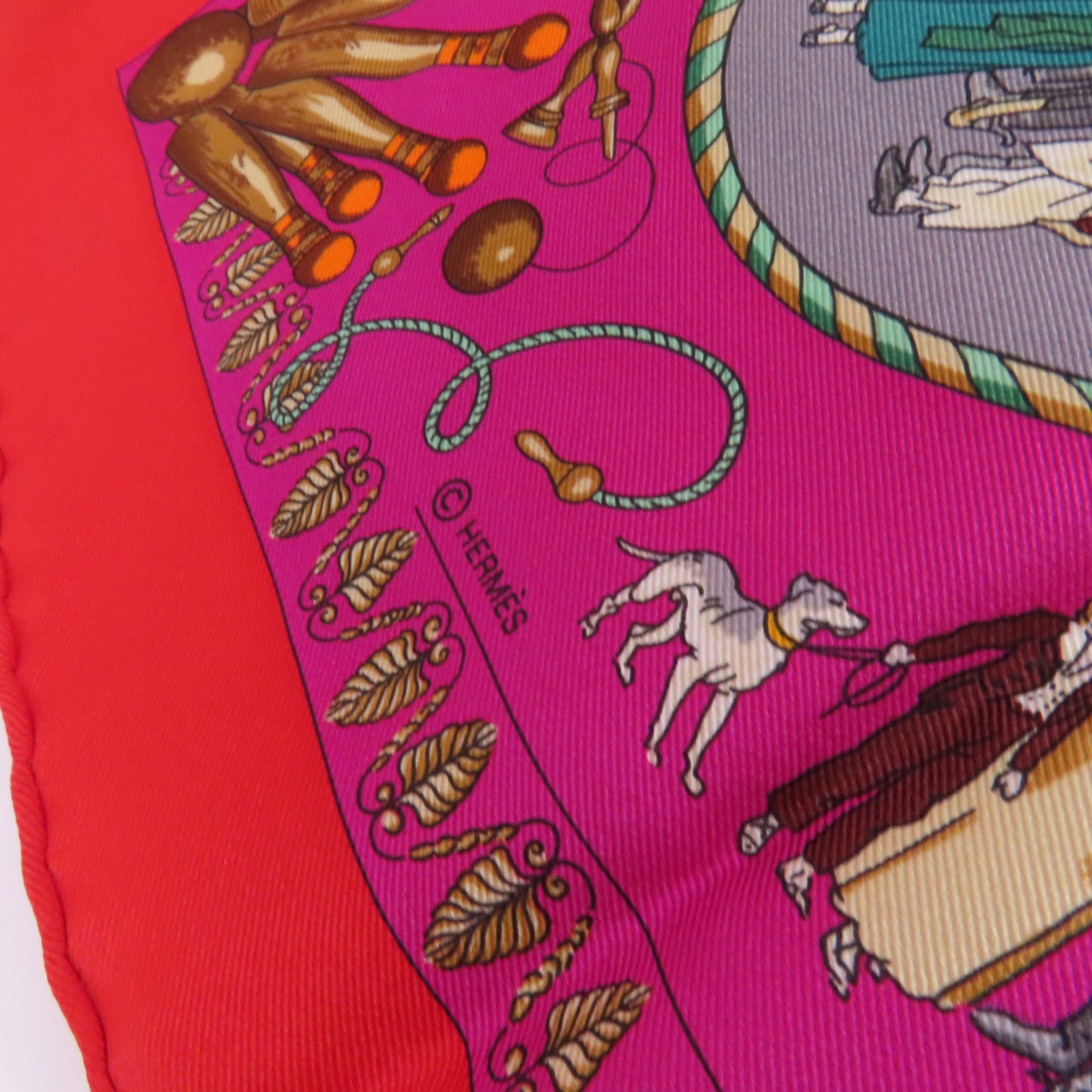 HERMES 絲質65x65 Scarf絲巾紫色/紅色/彩色