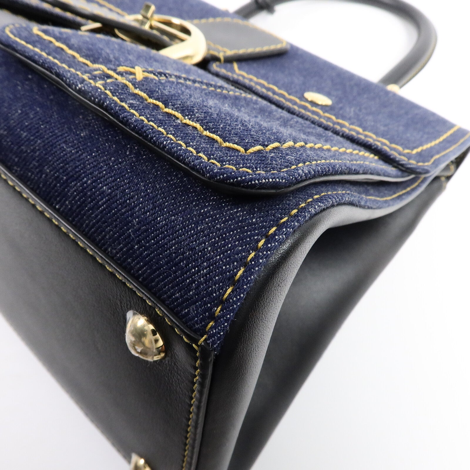 Delvaux 牛仔布Brillant Trench手挽肩背兩用袋