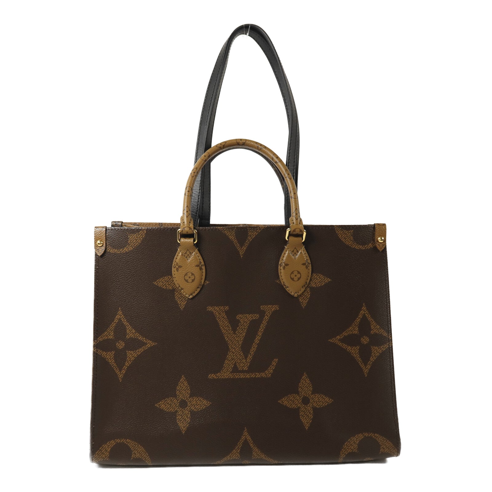 LOUIS VUITTON Monogram Giant/Monogram Reverse On The Go MM金扣手挽肩背兩用袋