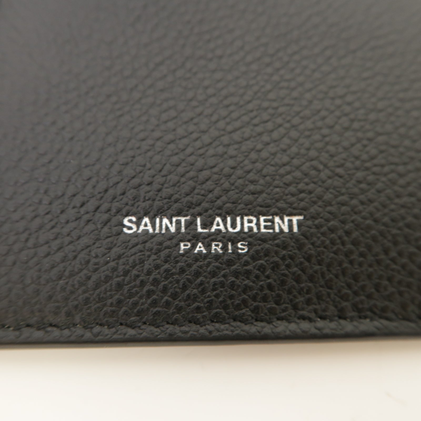 SAINT LAURENT 牛皮皮革Card Case銀扣卡片套黑色
