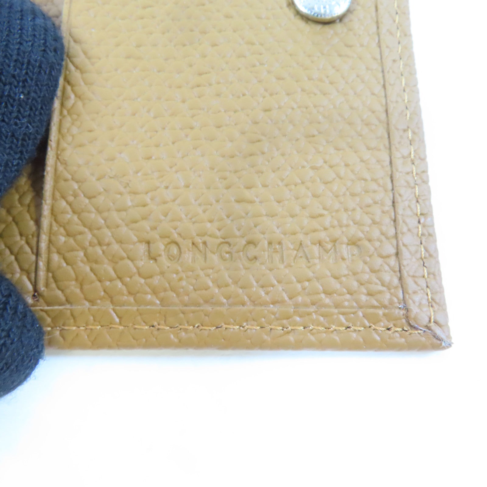 Longchamp 皮革Bifold Wallet銀扣錢包啡色