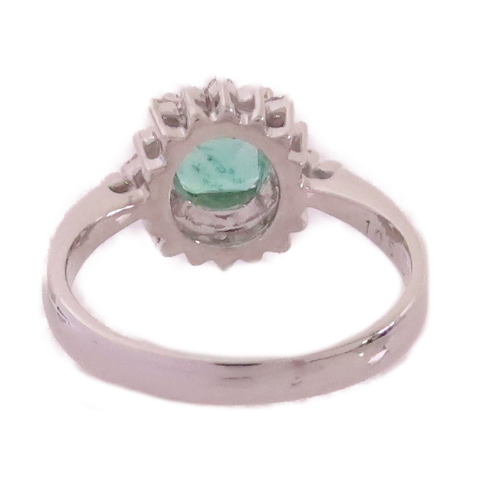 JEWELRY **【激減優惠】PT900鉑金/1.05ct綠寶石/0.12ct鑽石Emerald Ring戒指#6.75