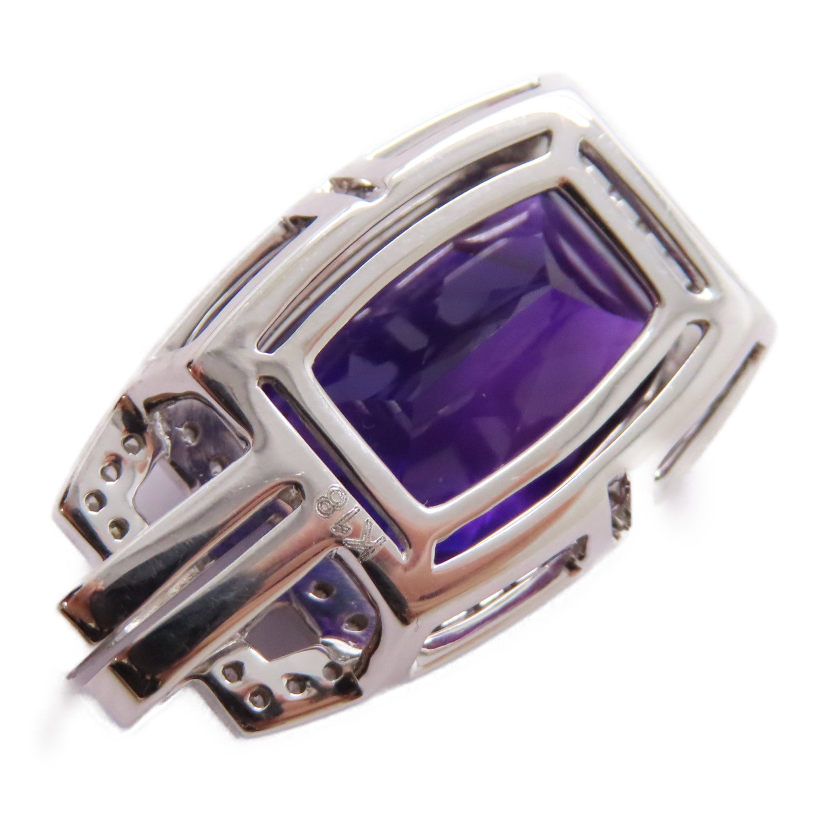 JEWELRY 18K白金Amethyst Diamond Pendant Top紫晶/鑽石吊墜