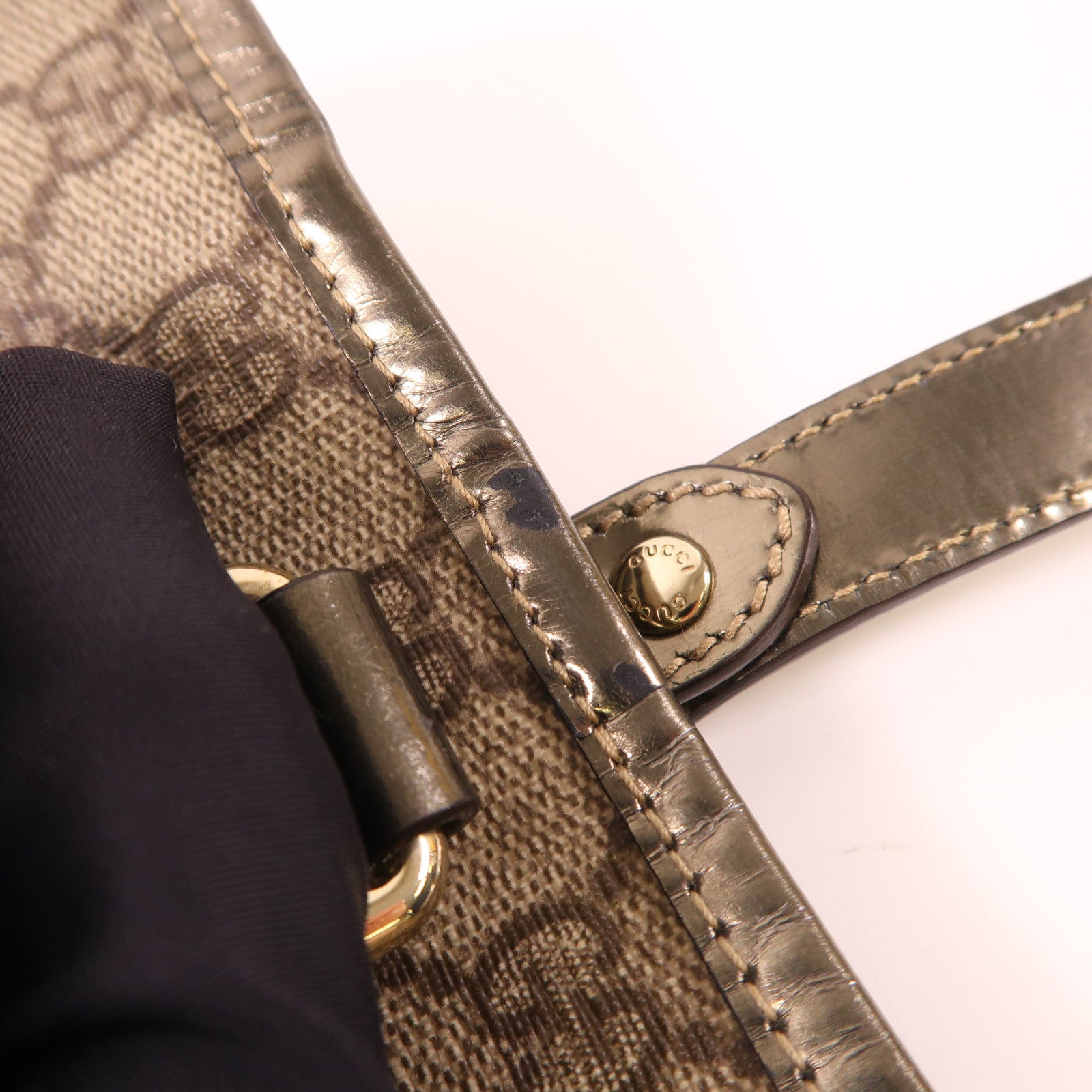 GUCCI GG SHW Tote Bag 189896 Coated Canvas Brown