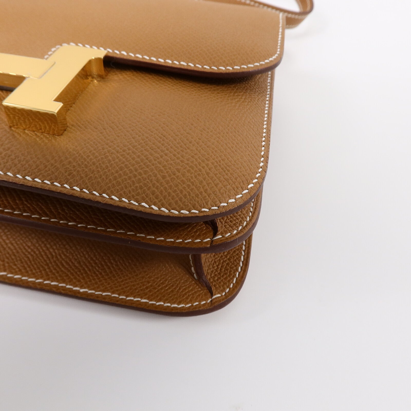 HERMES Epsom皮革Constance Mini肩背袋Gold