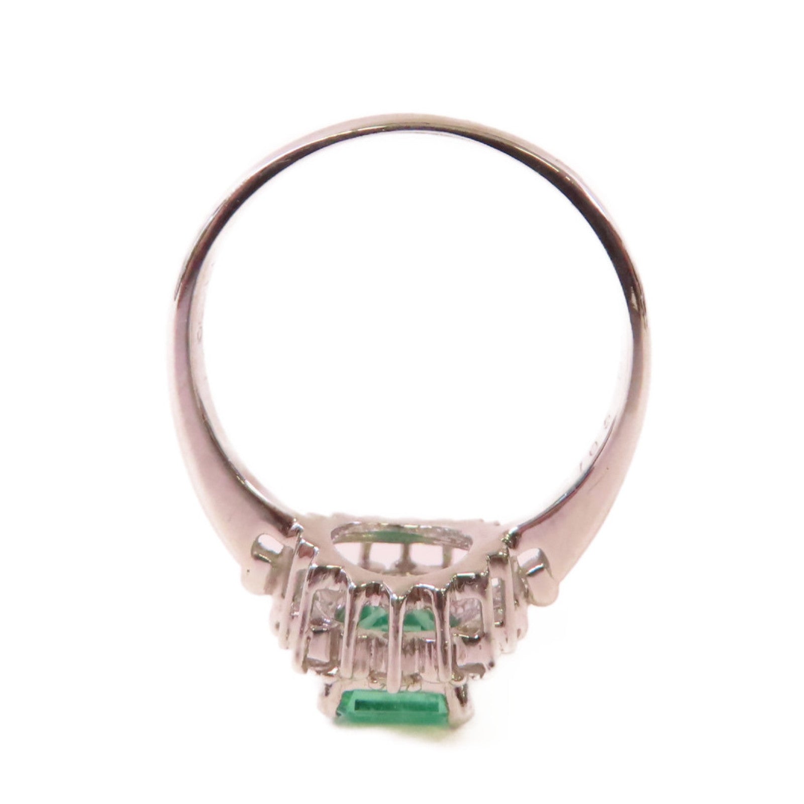 JEWELRY **【激減優惠】PT900鉑金/1.05ct綠寶石/0.12ct鑽石Emerald Ring戒指#6.75
