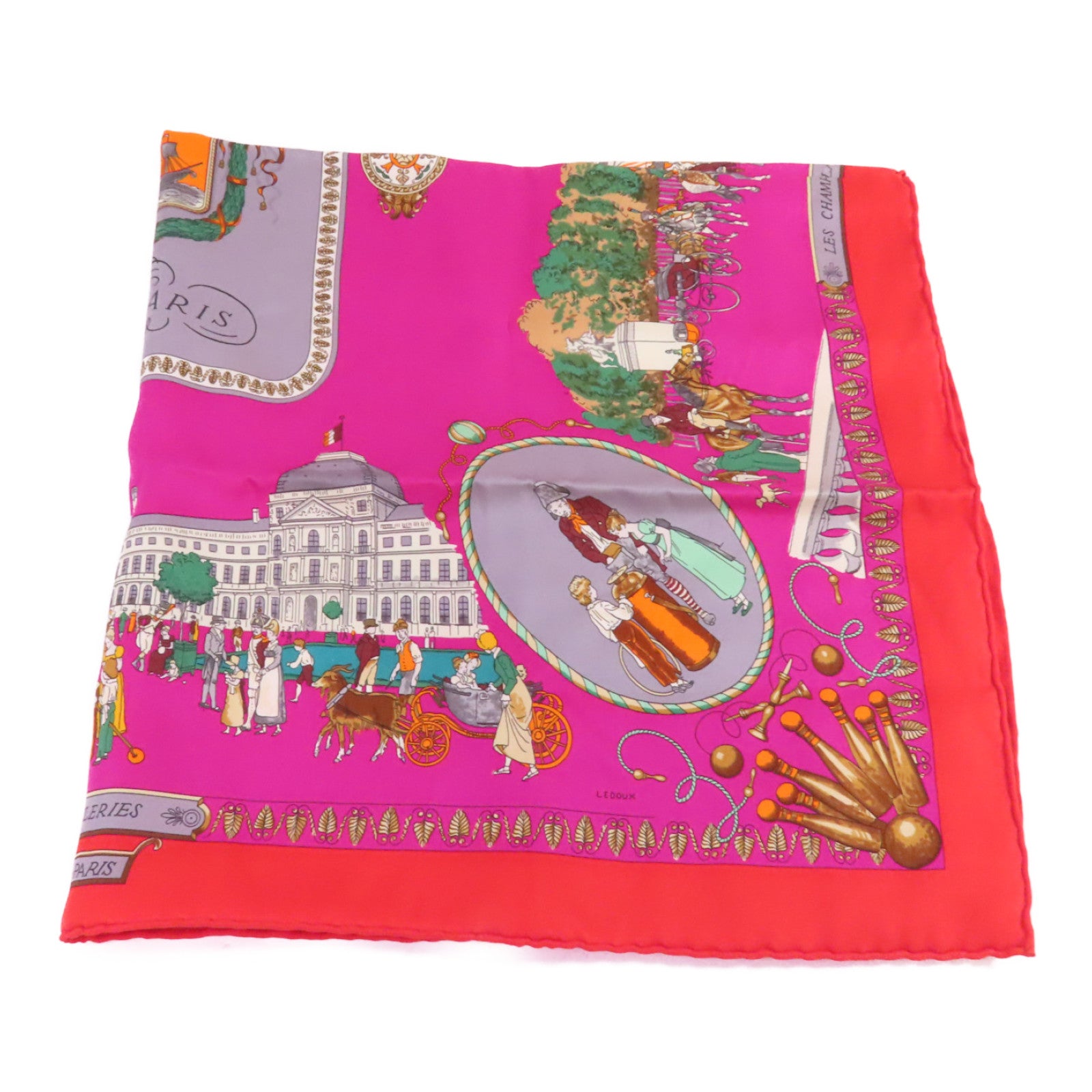 HERMES 絲質65x65 Scarf絲巾紫色/紅色/彩色