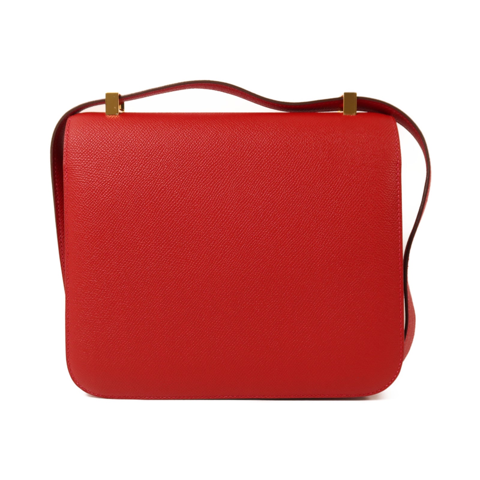 HERMES 【激減優惠】Epsom皮革Constance 24金扣肩背袋Rouge Casaque