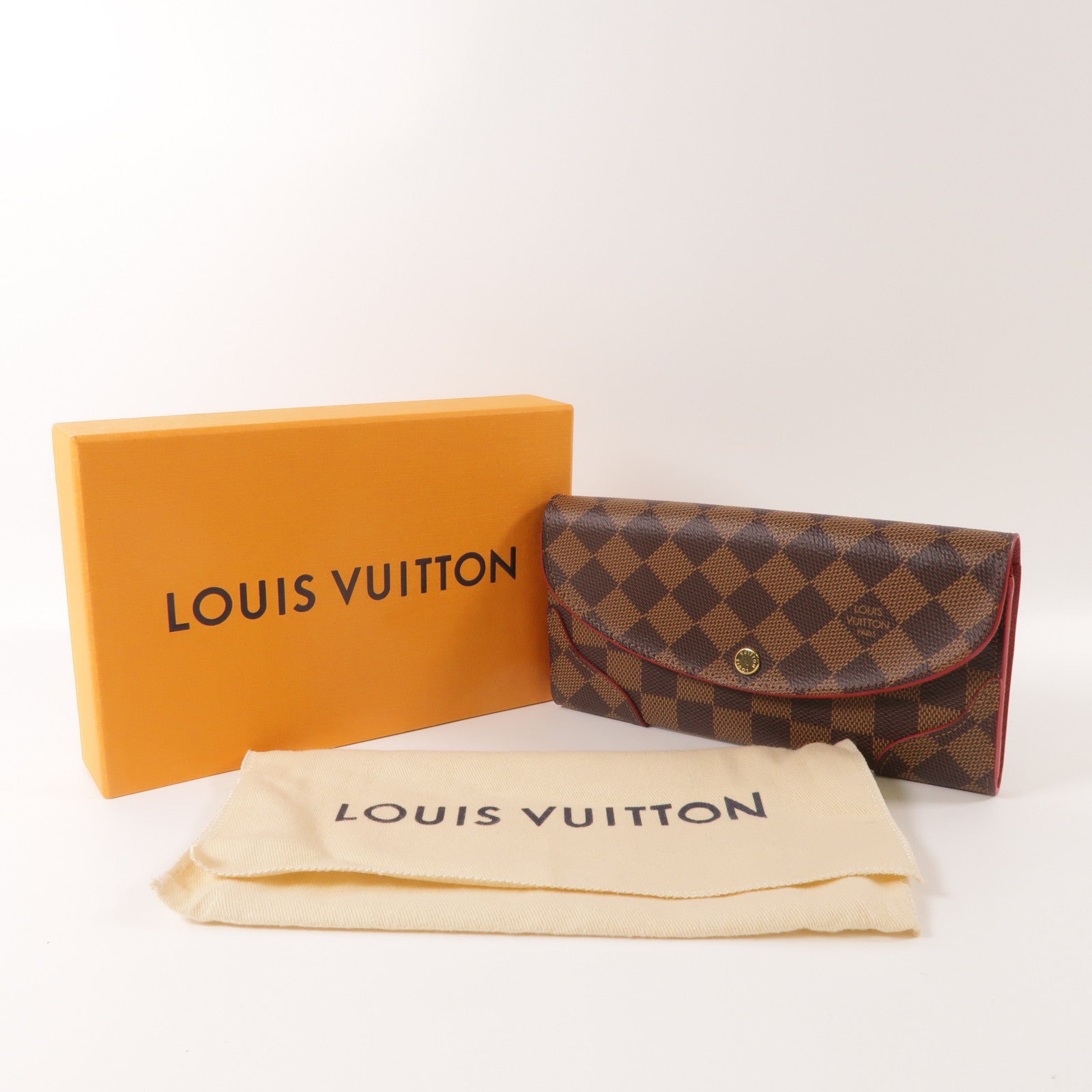 LOUIS VUITTON Damier Caissa Long Wallet金扣長錢包