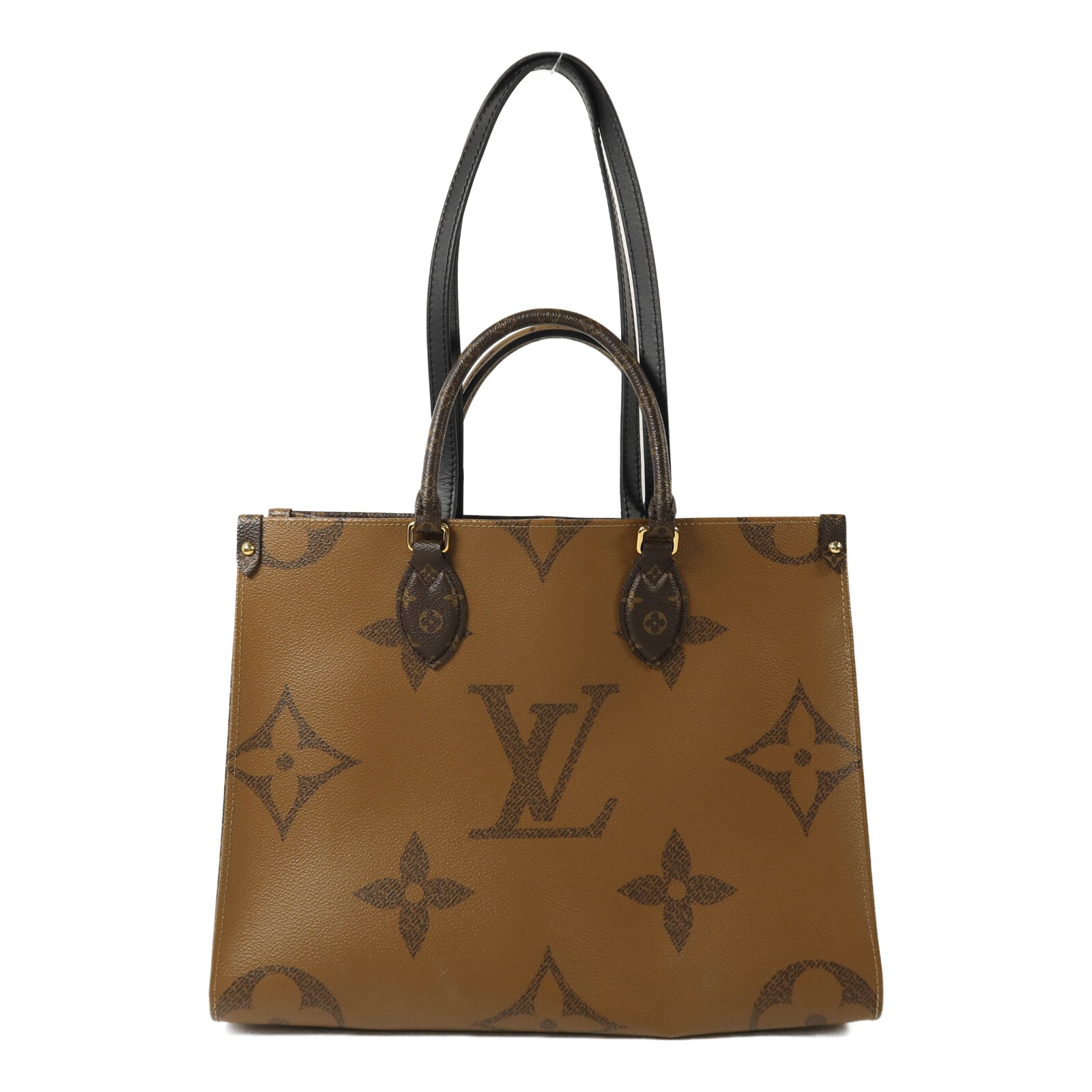 LOUIS VUITTON Monogram Giant/Monogram Reverse On The Go MM金扣手挽肩背兩用袋