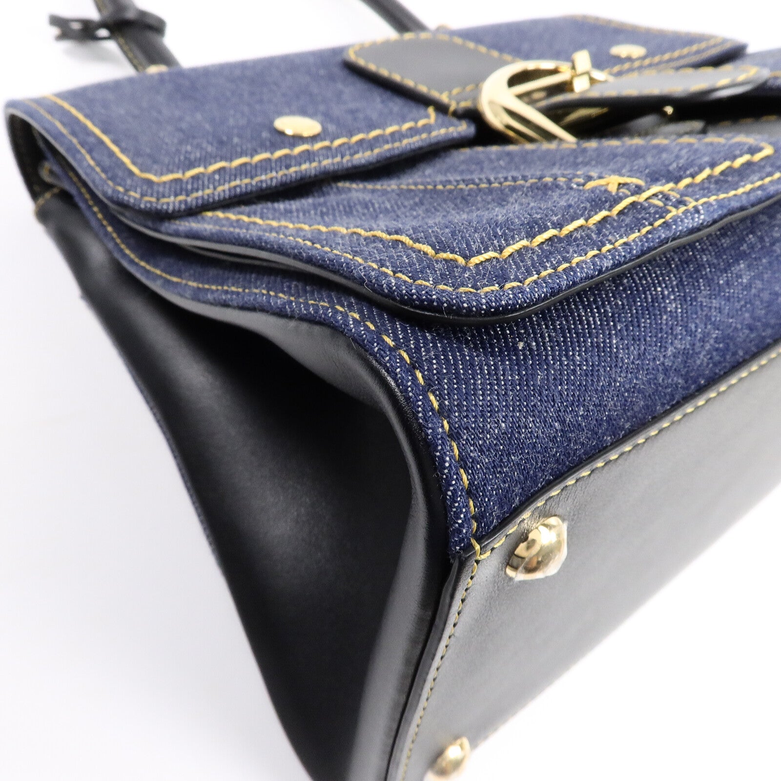 Delvaux 牛仔布Brillant Trench手挽肩背兩用袋