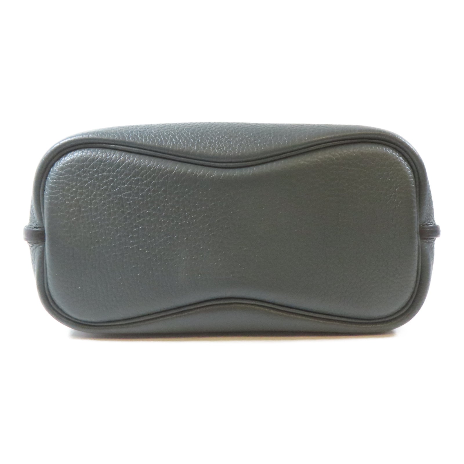 HERMES Clemence皮革So Kelly Bag22銀扣肩背袋Bleu Orage/灰藍色