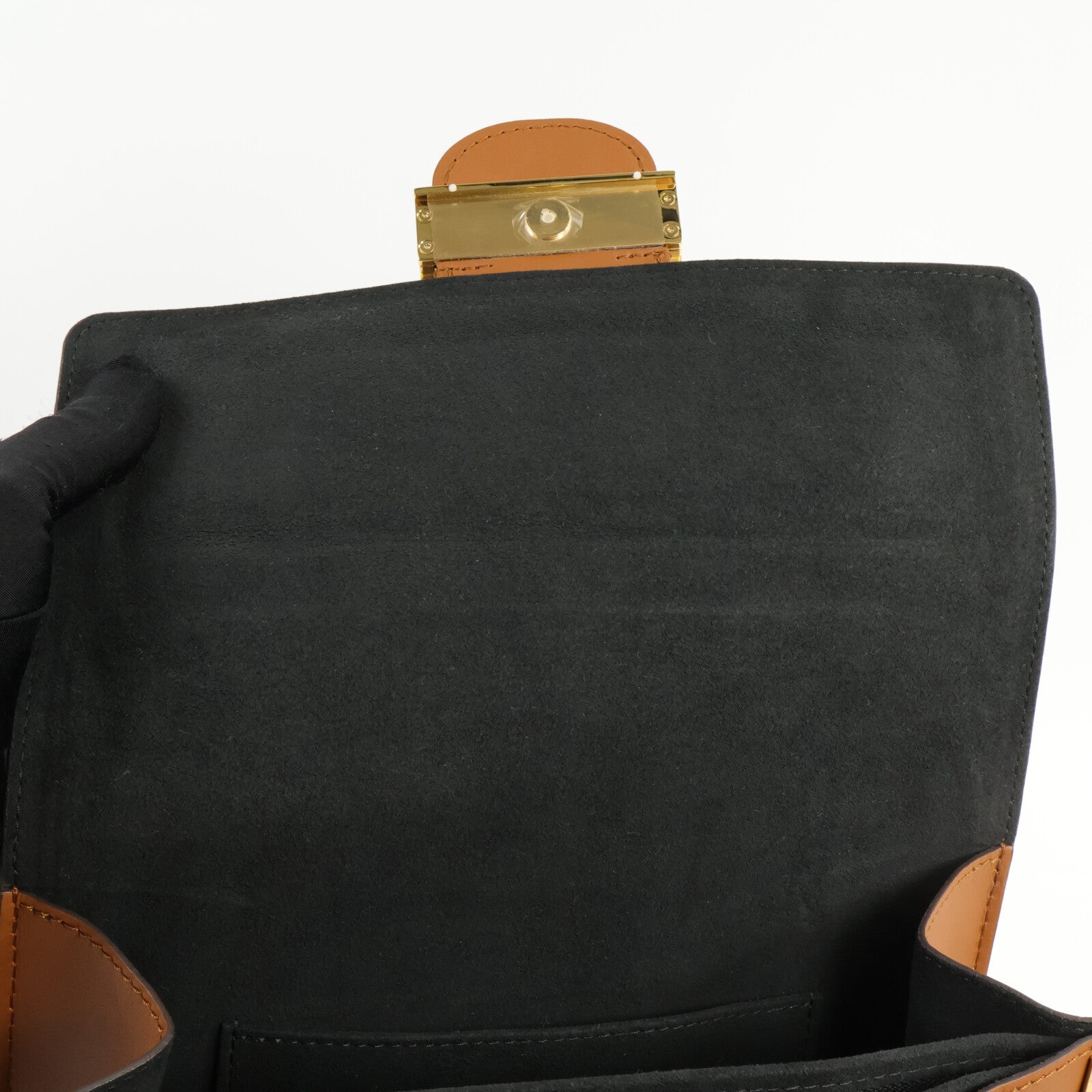 LOUIS VUITTON Monogram/Monogram Reverse Dauphine MM金扣手挽肩背兩用袋棕色