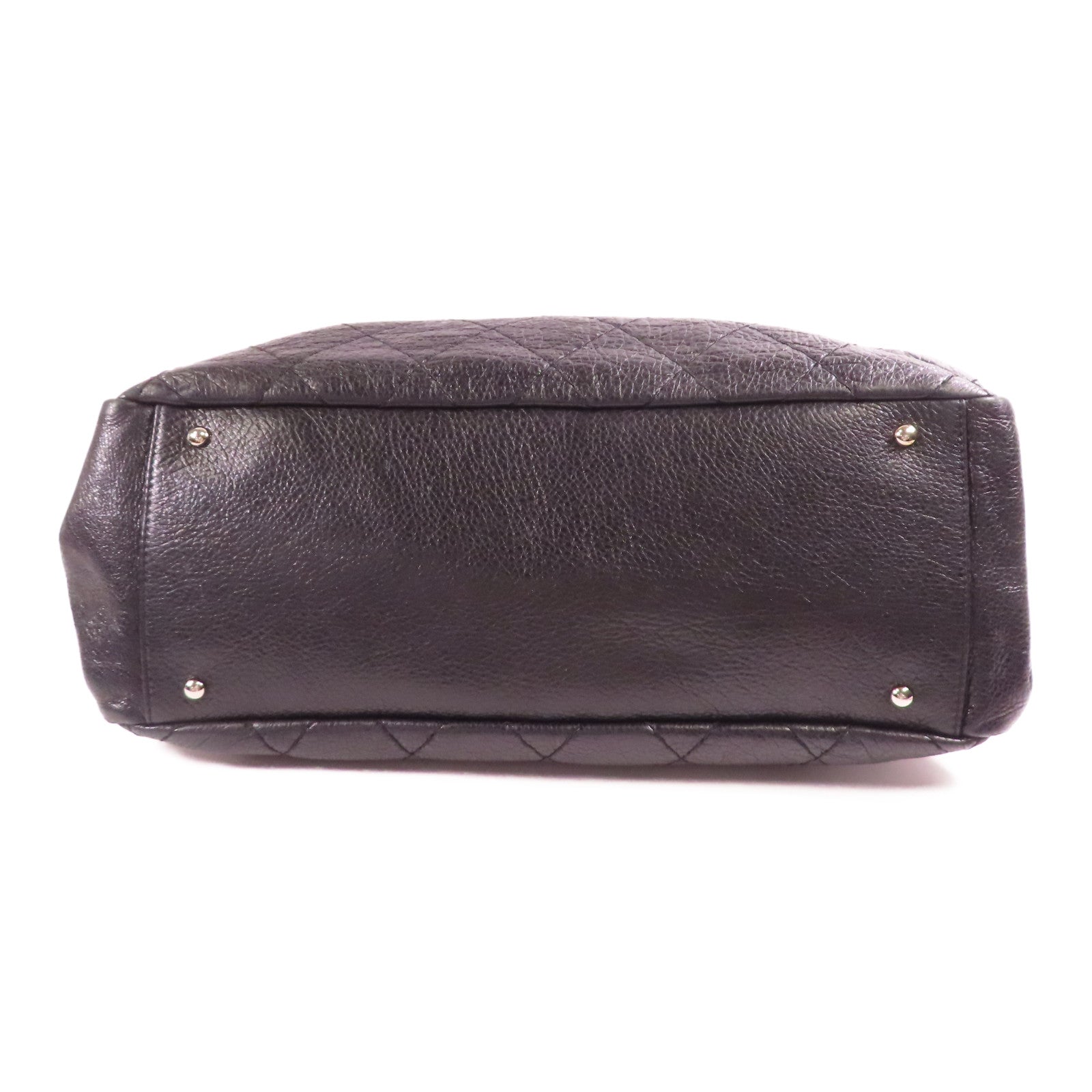 CHANEL CC SHW Tote Bag Calfskin Leather Black