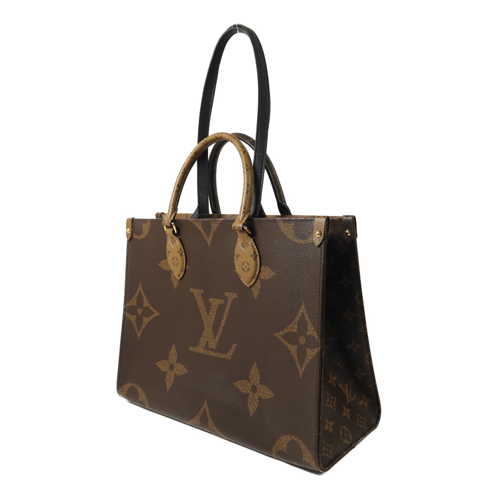 LOUIS VUITTON Monogram Giant/Monogram Reverse On The Go MM金扣手挽肩背兩用袋