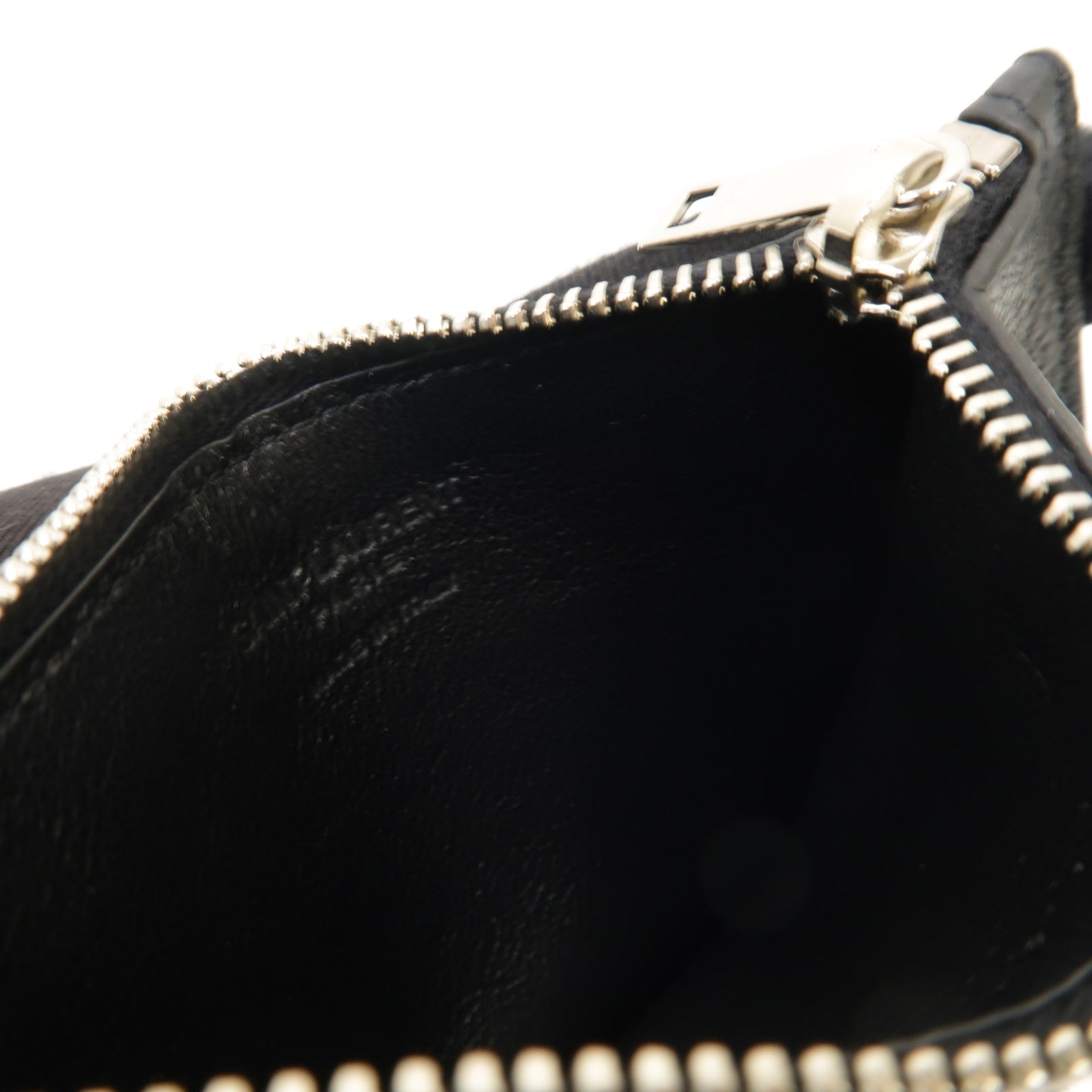 SAINT LAURENT 牛皮皮革Card Case銀扣卡片套黑色