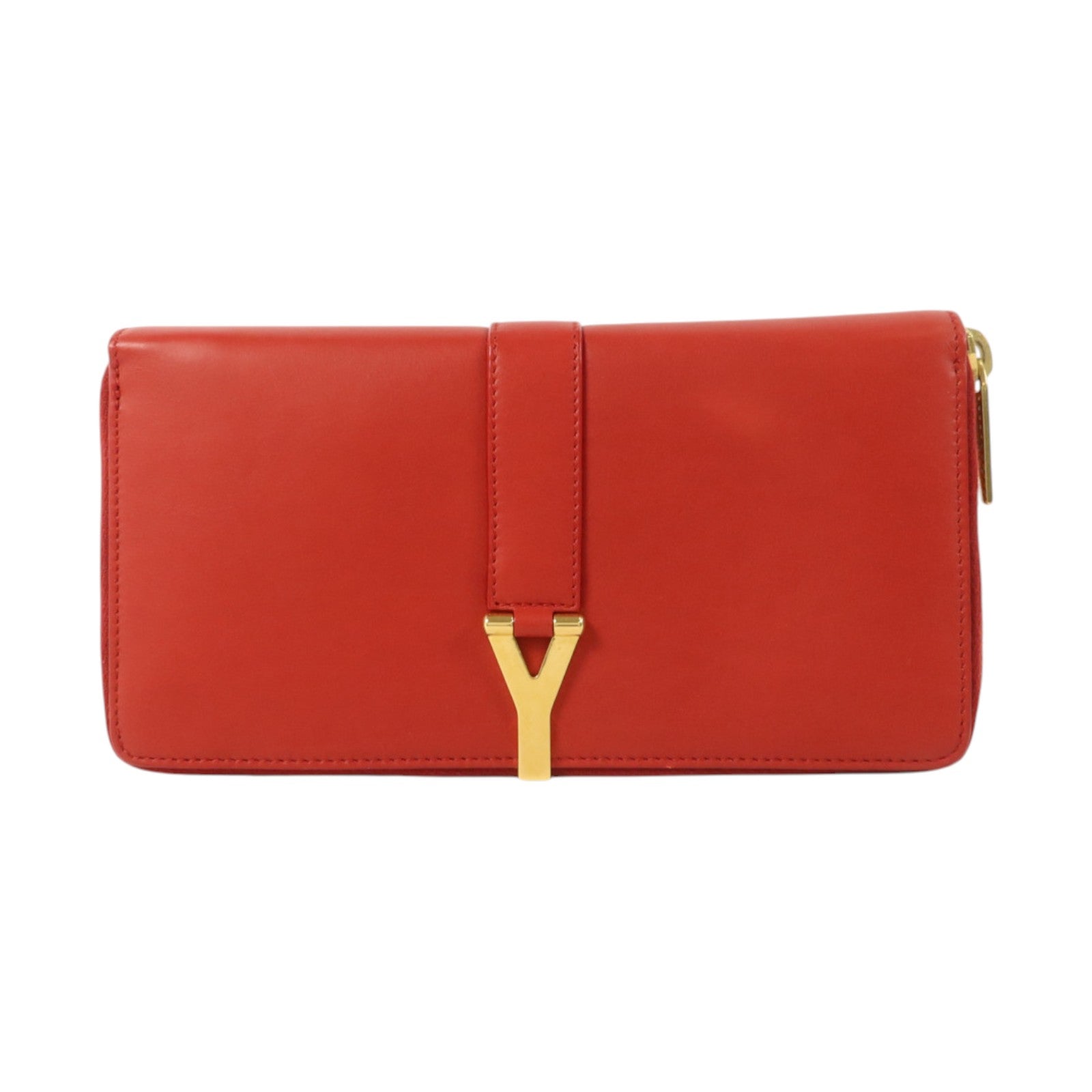 SAINT LAURENT 牛皮皮革Long Round Wallet長錢包