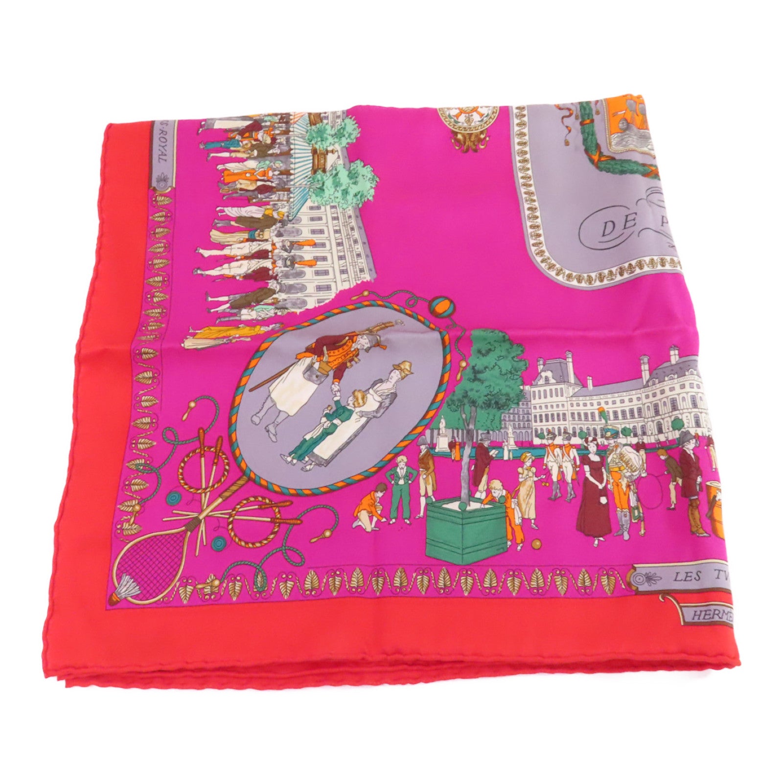 HERMES 絲質65x65 Scarf絲巾紫色/紅色/彩色
