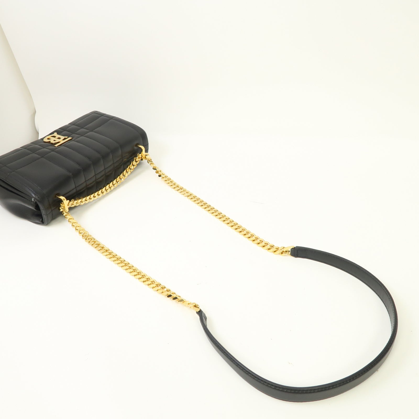BURBERRY 羊皮皮革Small Lola Bag金扣鏈帶肩背袋黑色