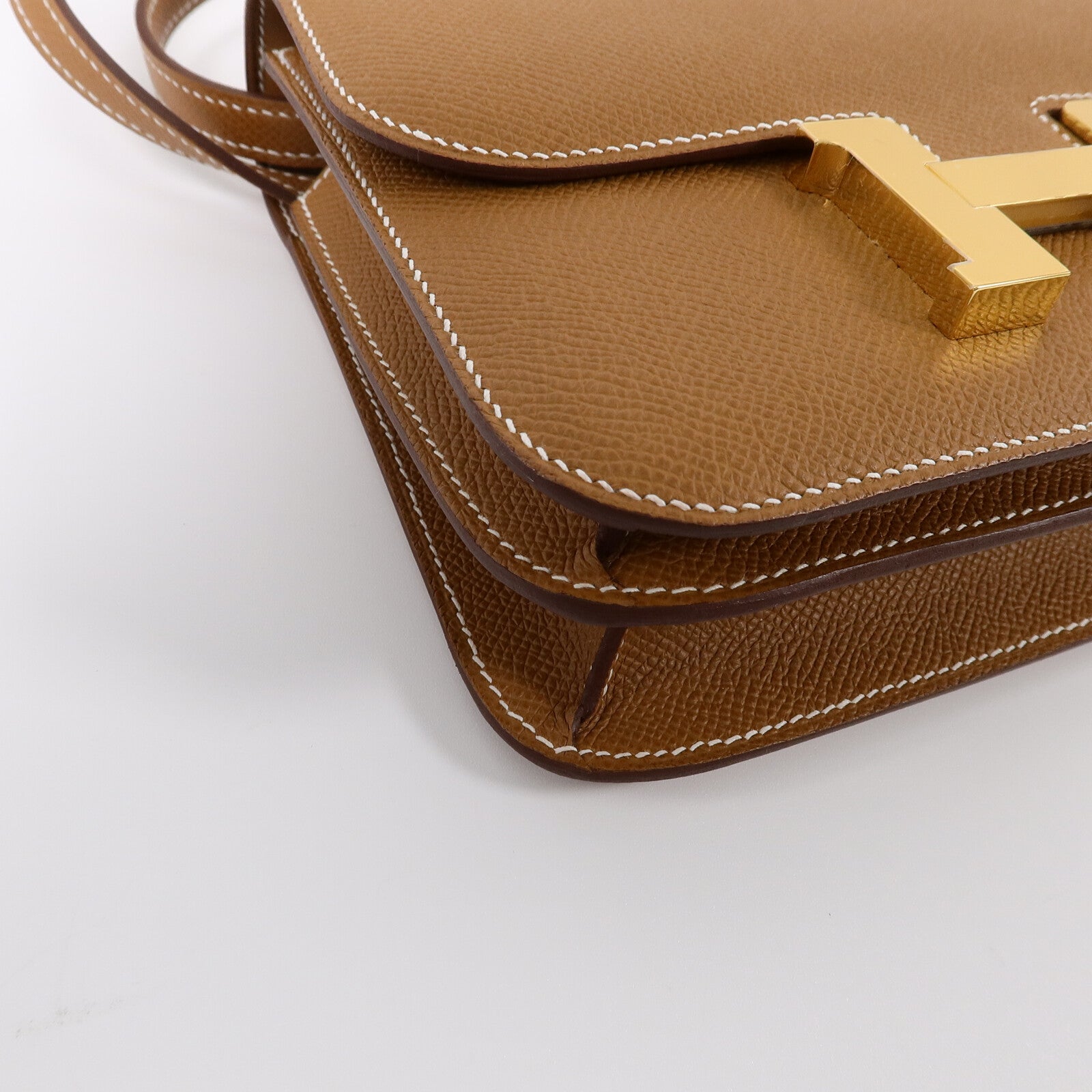 HERMES Epsom皮革Constance Mini肩背袋Gold