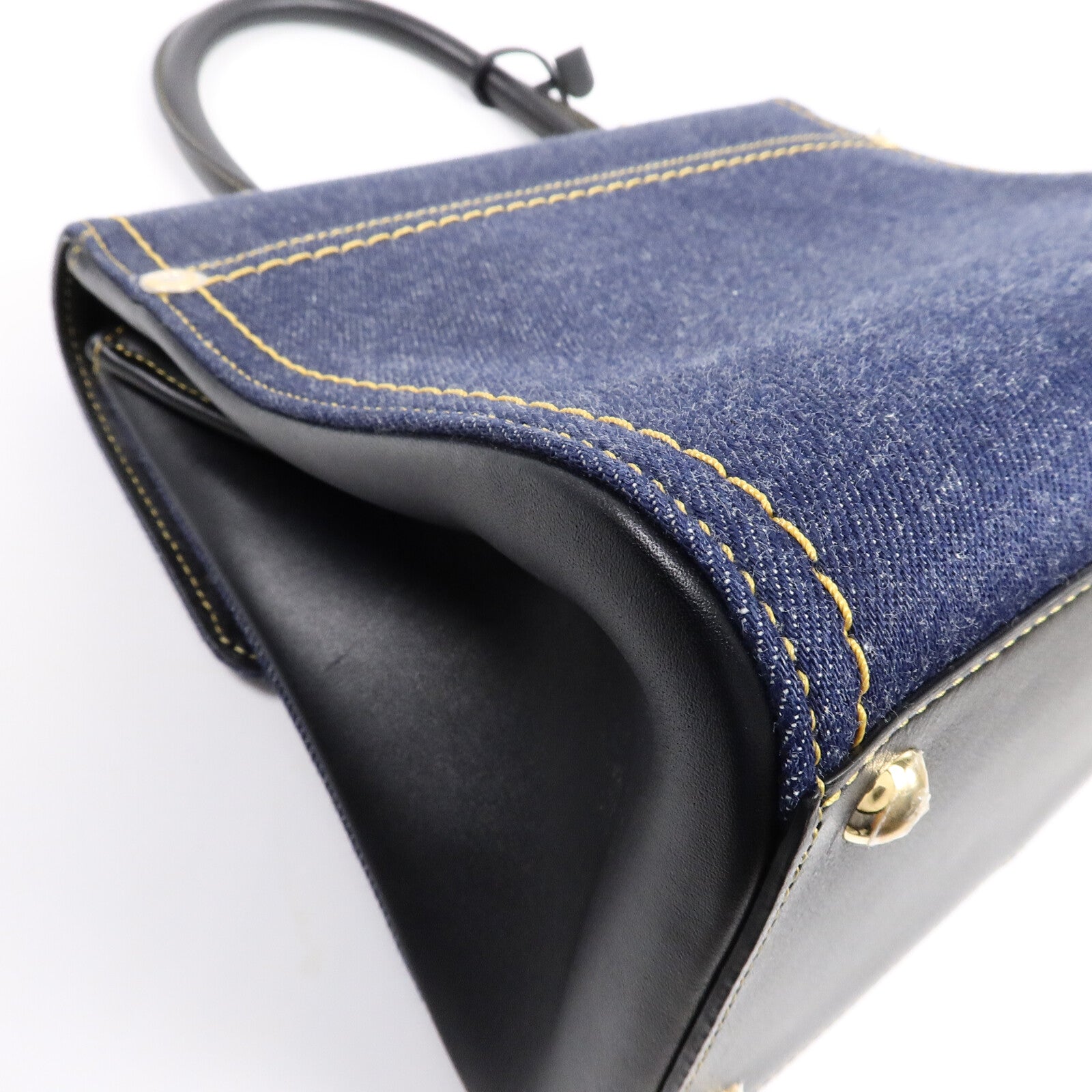 Delvaux 牛仔布Brillant Trench手挽肩背兩用袋