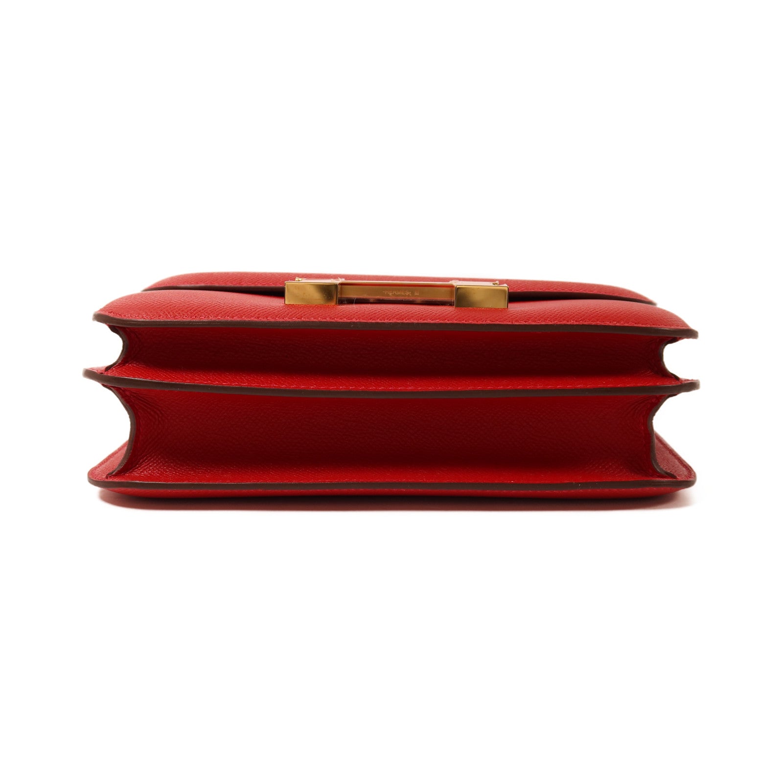 HERMES Epsom皮革Constance 24金扣肩背袋Rouge Casaque