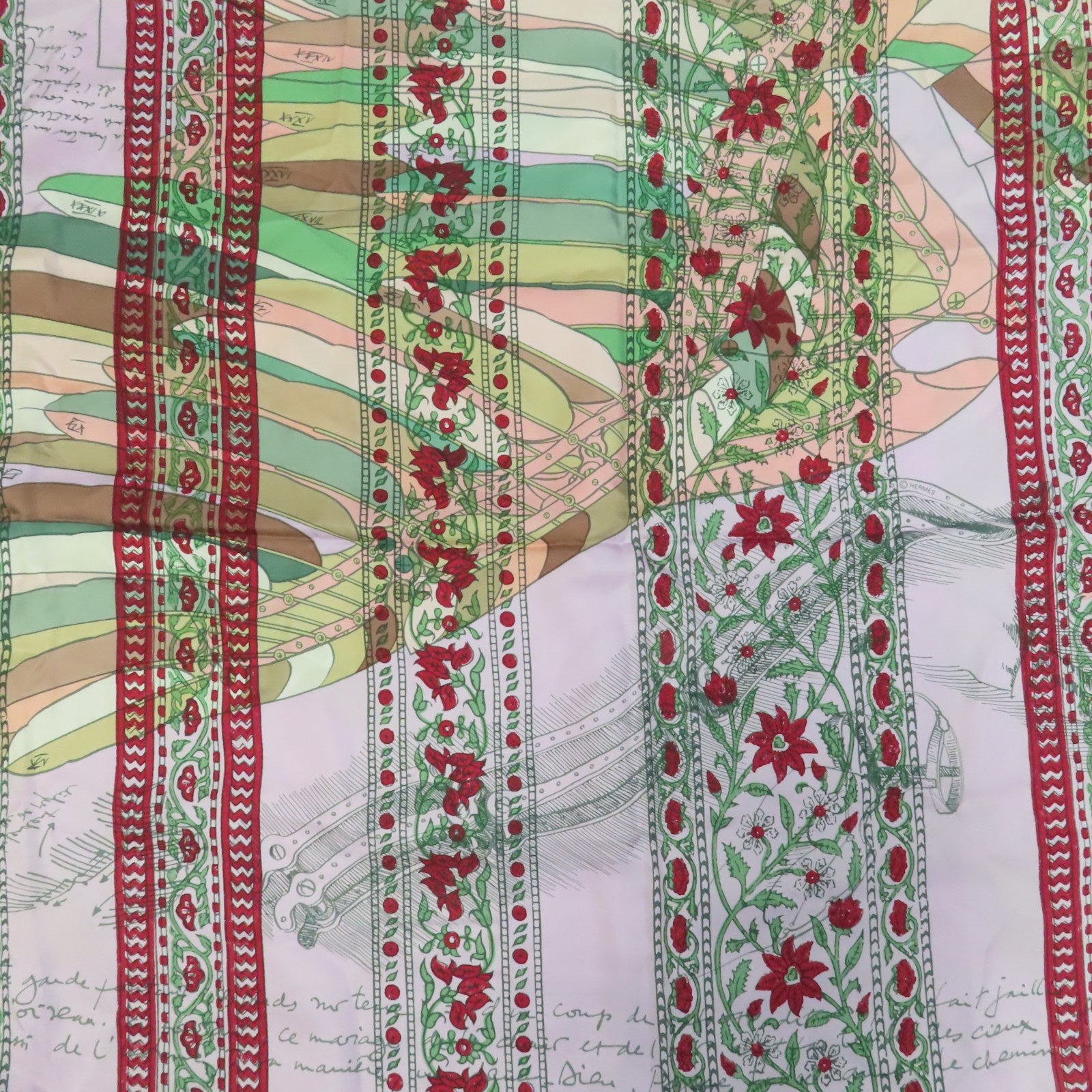 HERMES 羊絨/絲質Scarf圍巾米色