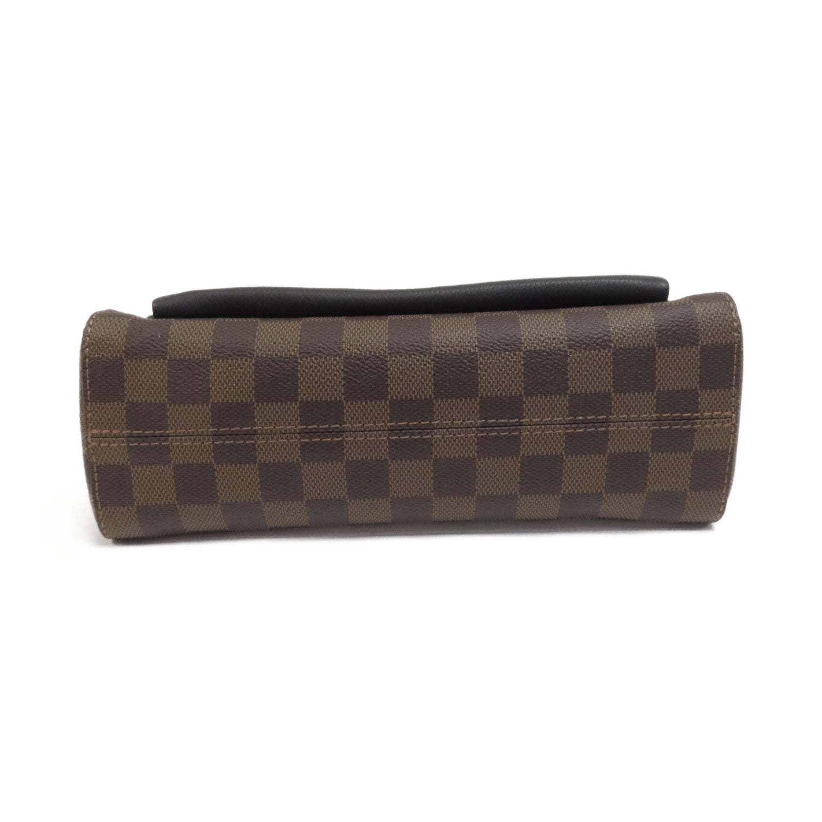 LOUIS VUITTON Damier Vavin PM金扣鏈帶肩背袋啡色/黑色
