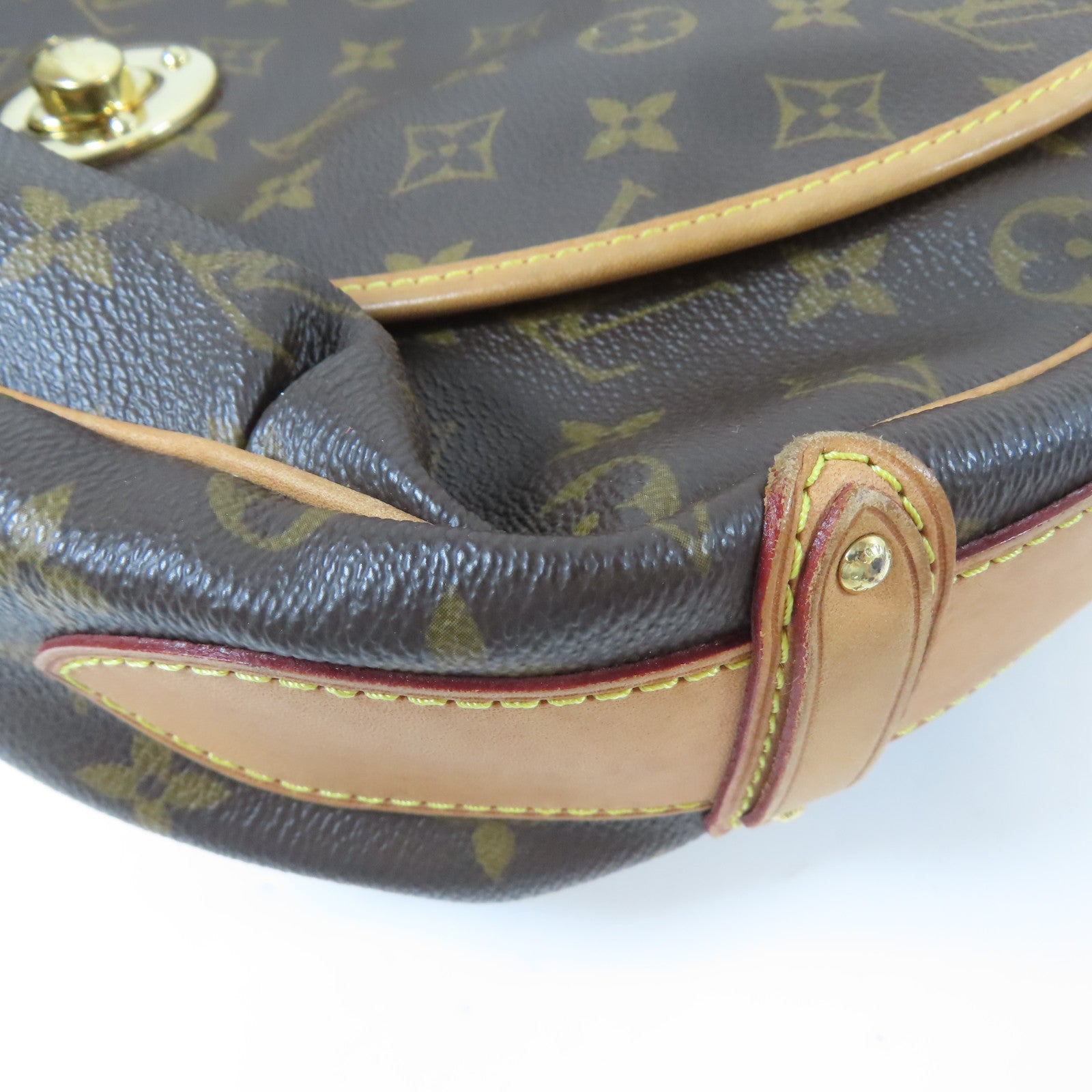 LOUIS VUITTON Monogram Tulum GM金扣肩背袋啡色