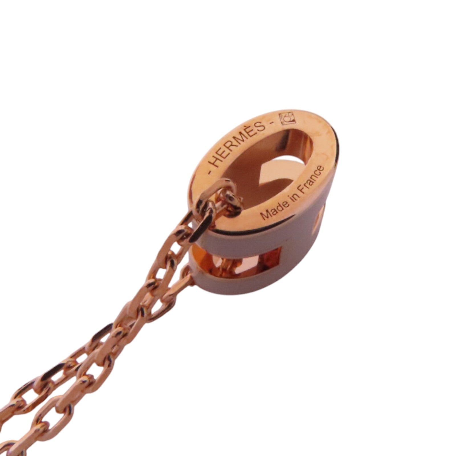 HERMES 金屬/琺瑯Pop H Mini Necklace金扣項鏈