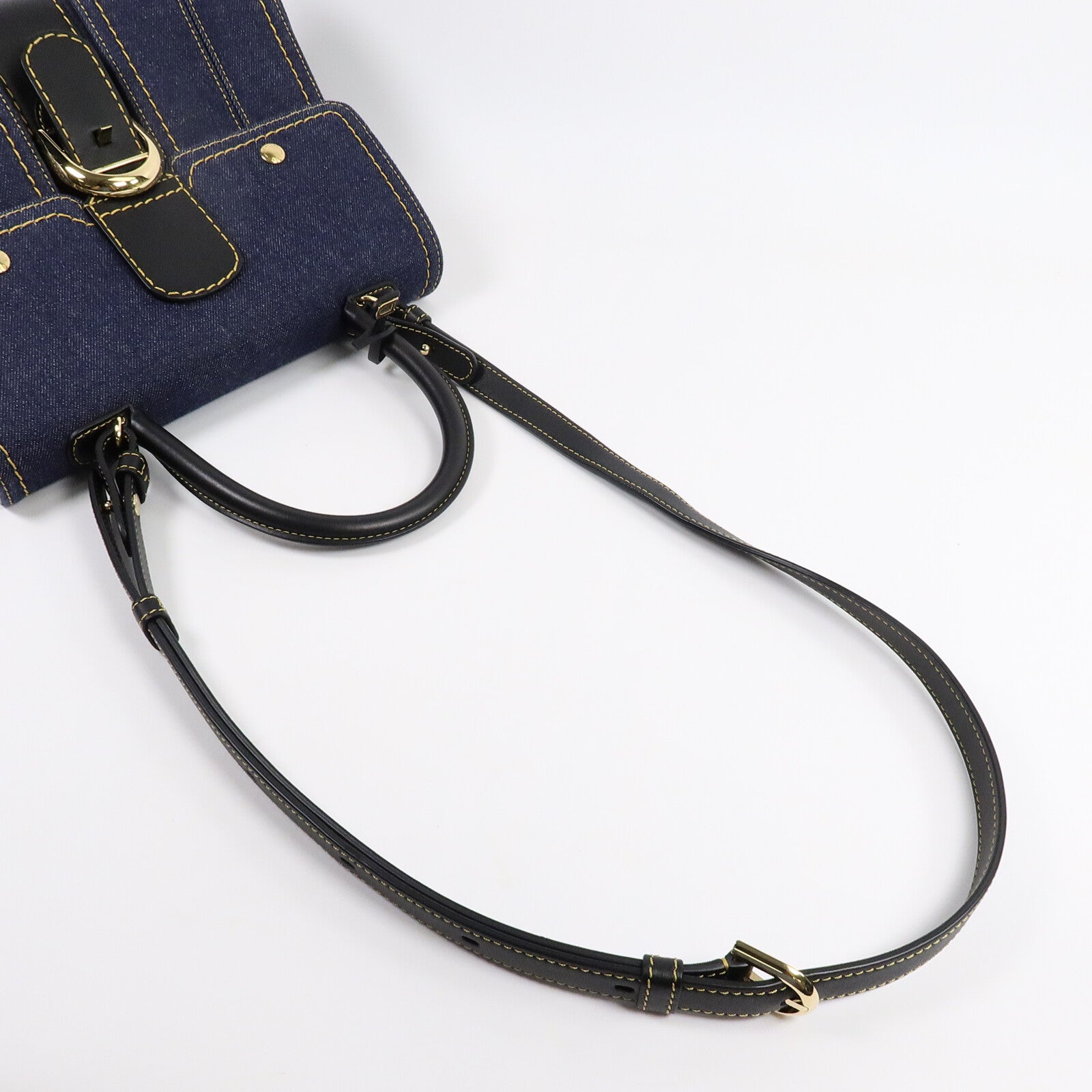 Delvaux 牛仔布Brillant Trench手挽肩背兩用袋