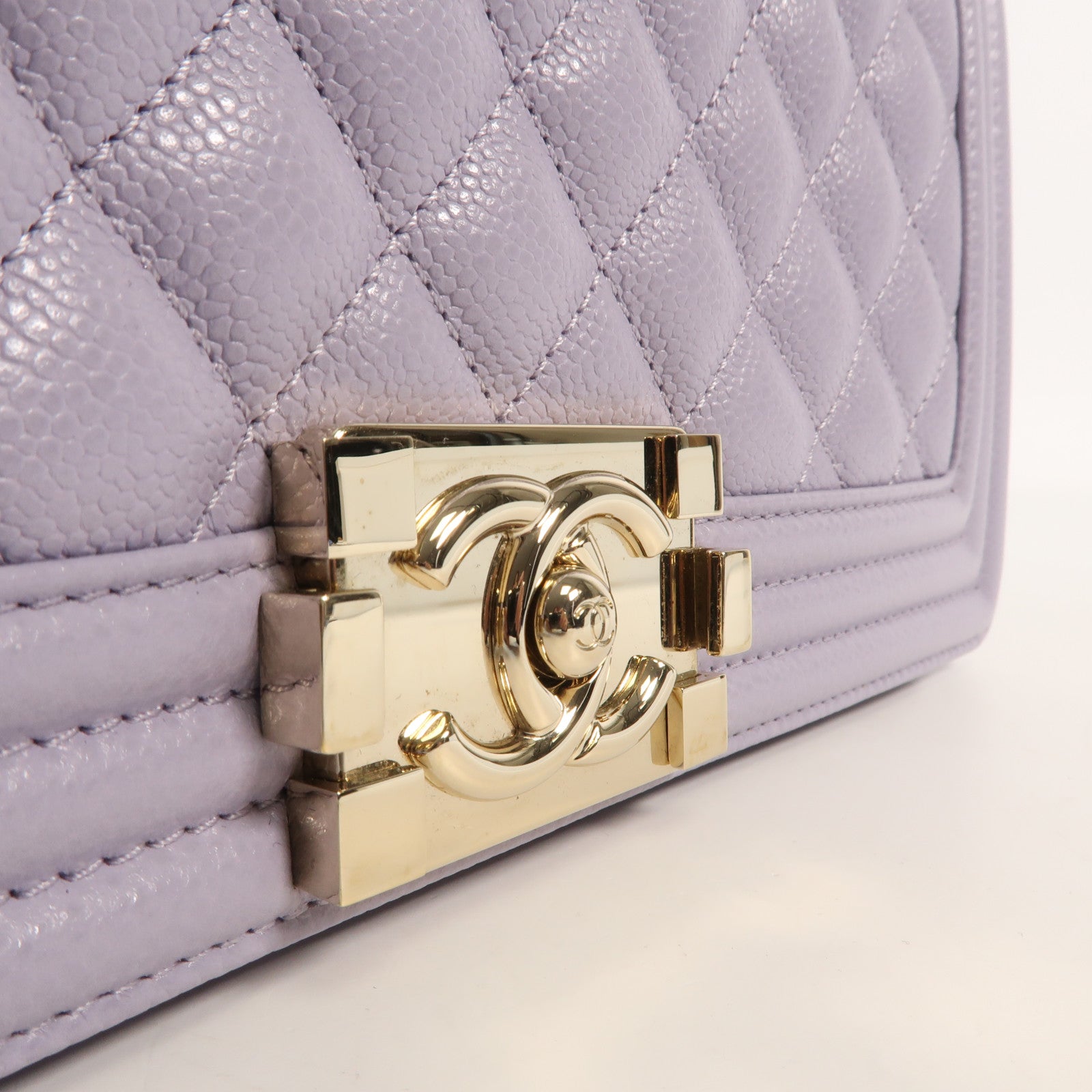 CHANEL 牛皮皮革Boy 25金扣鏈帶肩背袋